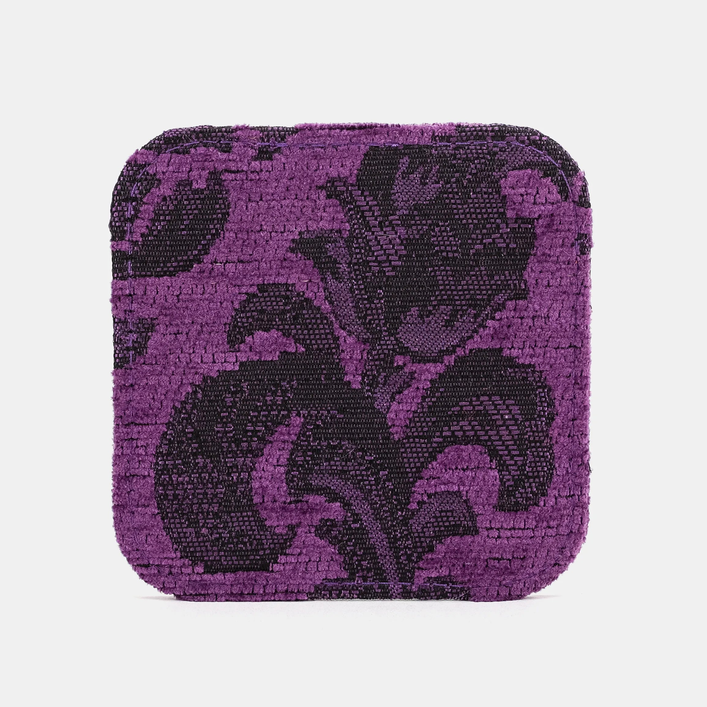 Victorian Blossom Purple Square Coaster Set with Holder of America-Face
