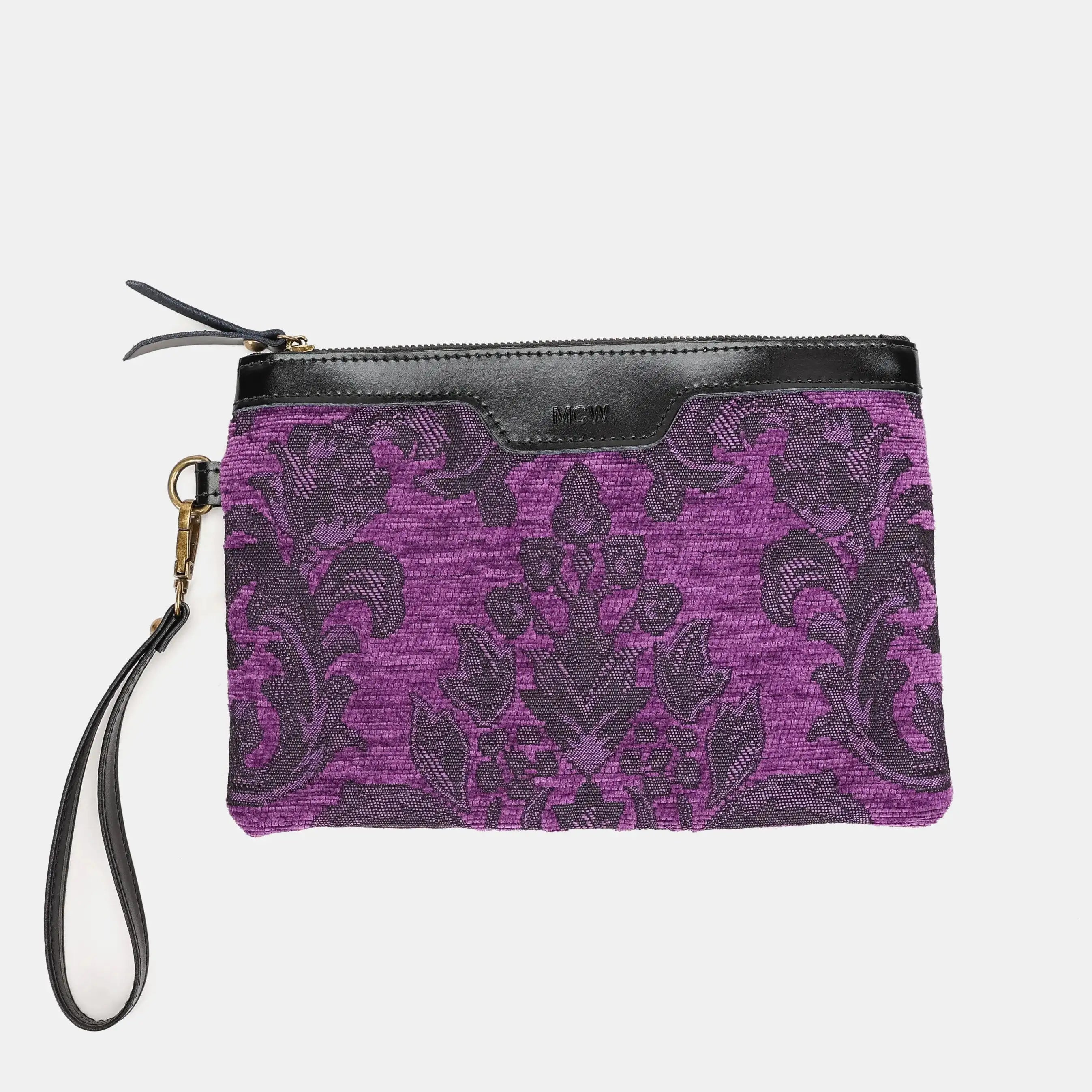Victorian Blossom Purple Wristlet Clutch Carpetbag of America-main