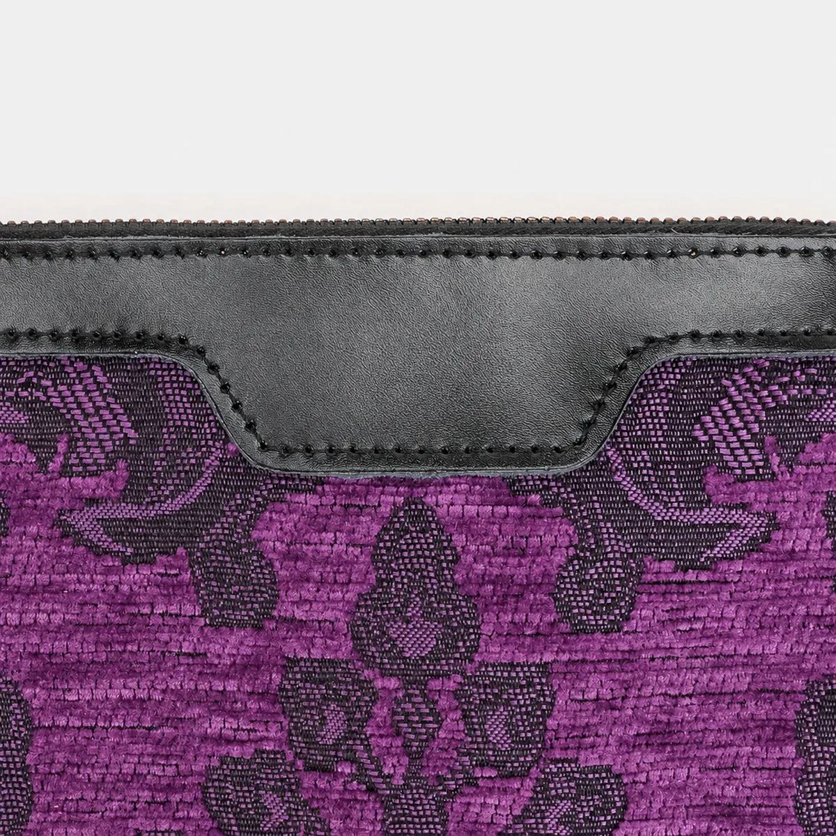 Victorian Blossom Purple Wristlet Clutch Carpetbag of America leather part