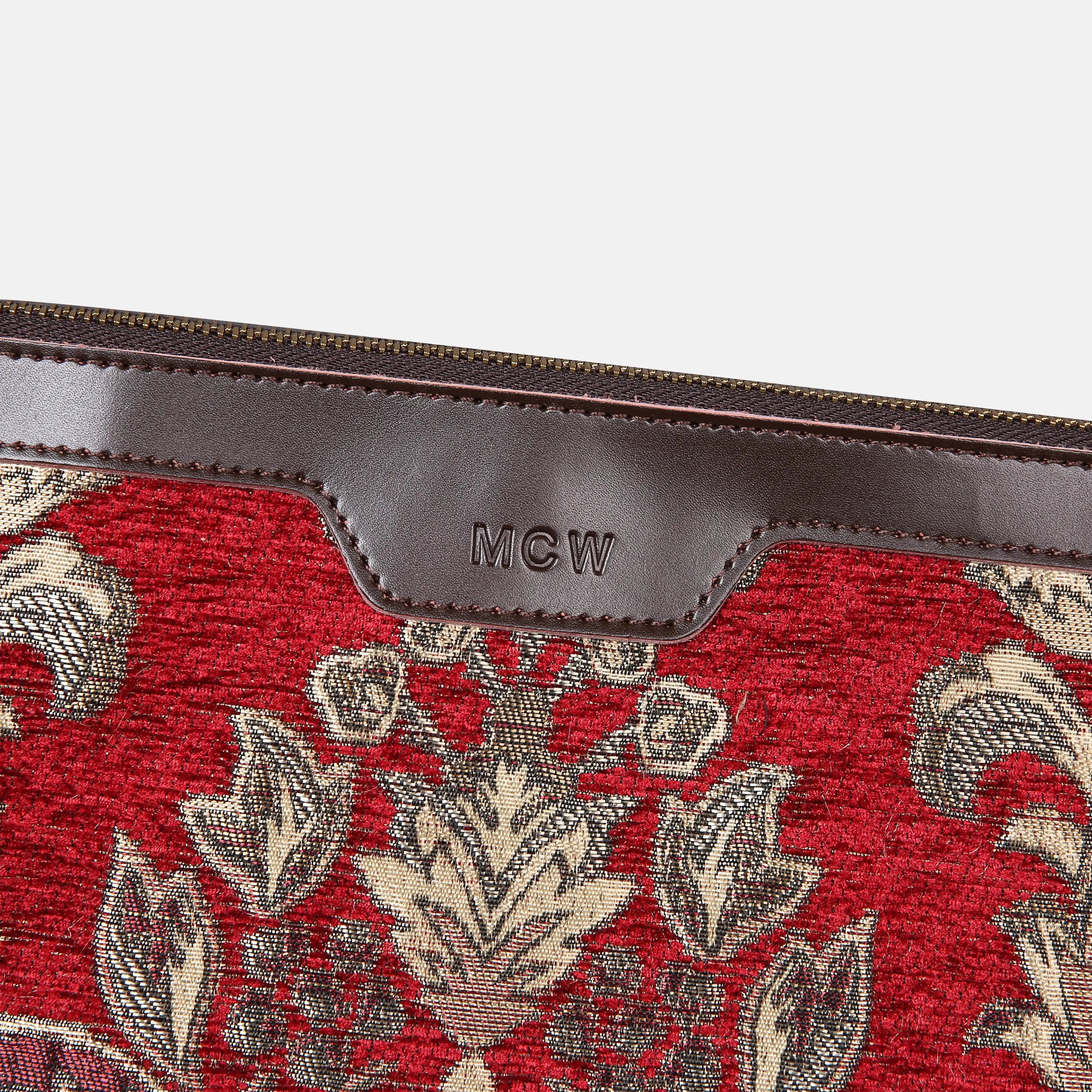 Blossom Red/Gold Carpet Makeup Bag carpet bag MCW Handmade of America details