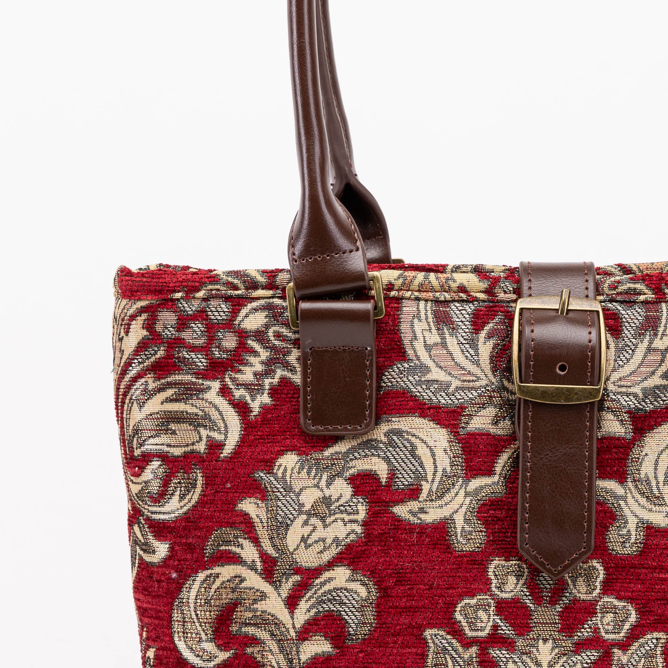 Victorian Blossom Red Everyday Tote Bag of America buckle