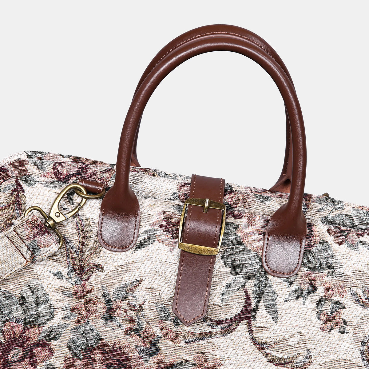 Victorian Retro Rose Mary Poppins Weekender Carpetbag of America buckle