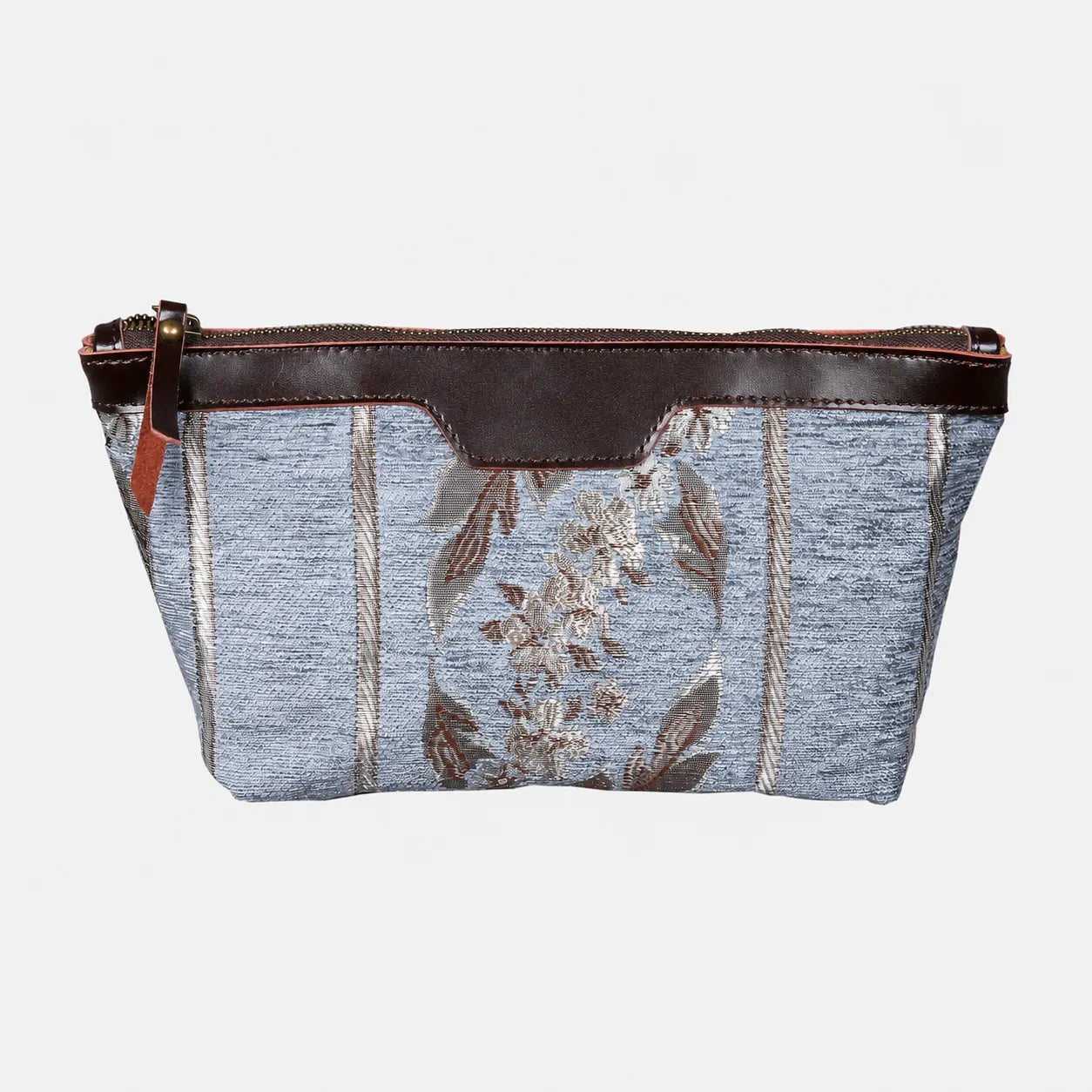 Victorian Strips Blue Carpet Makeup Bag carpet bag MCW Handmade of America main