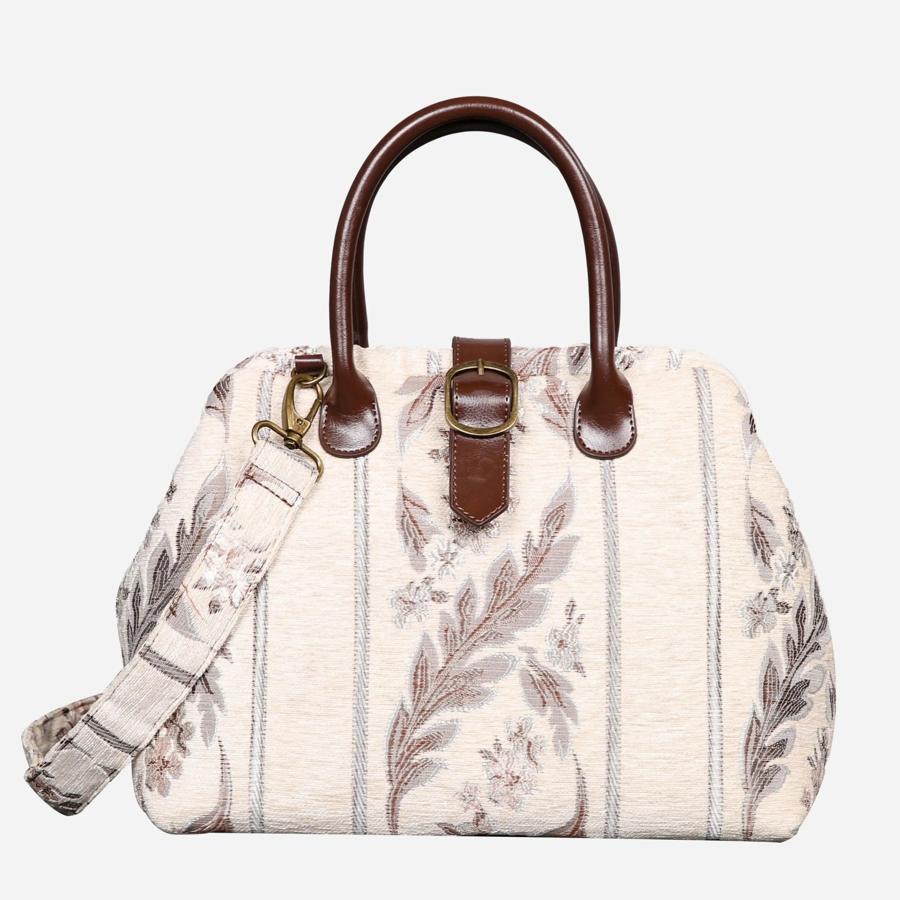 Ethnic Strips Cream Carpet Handbag Purse carpet bag MCW Handmade of America main