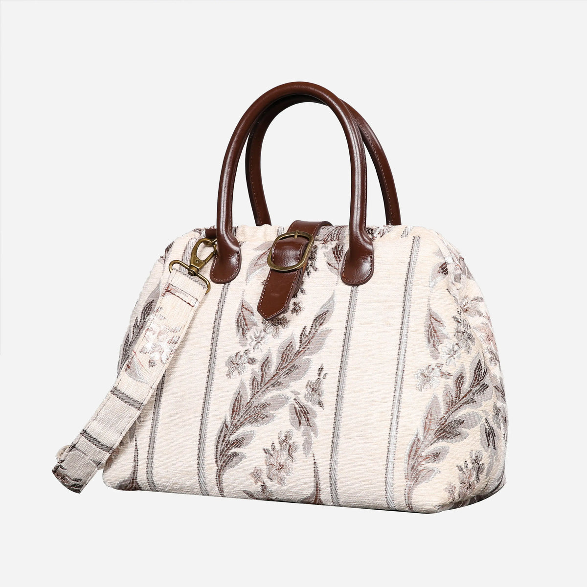 Ethnic Strips Cream Carpet Handbag Purse carpet bag MCW Handmade of America front