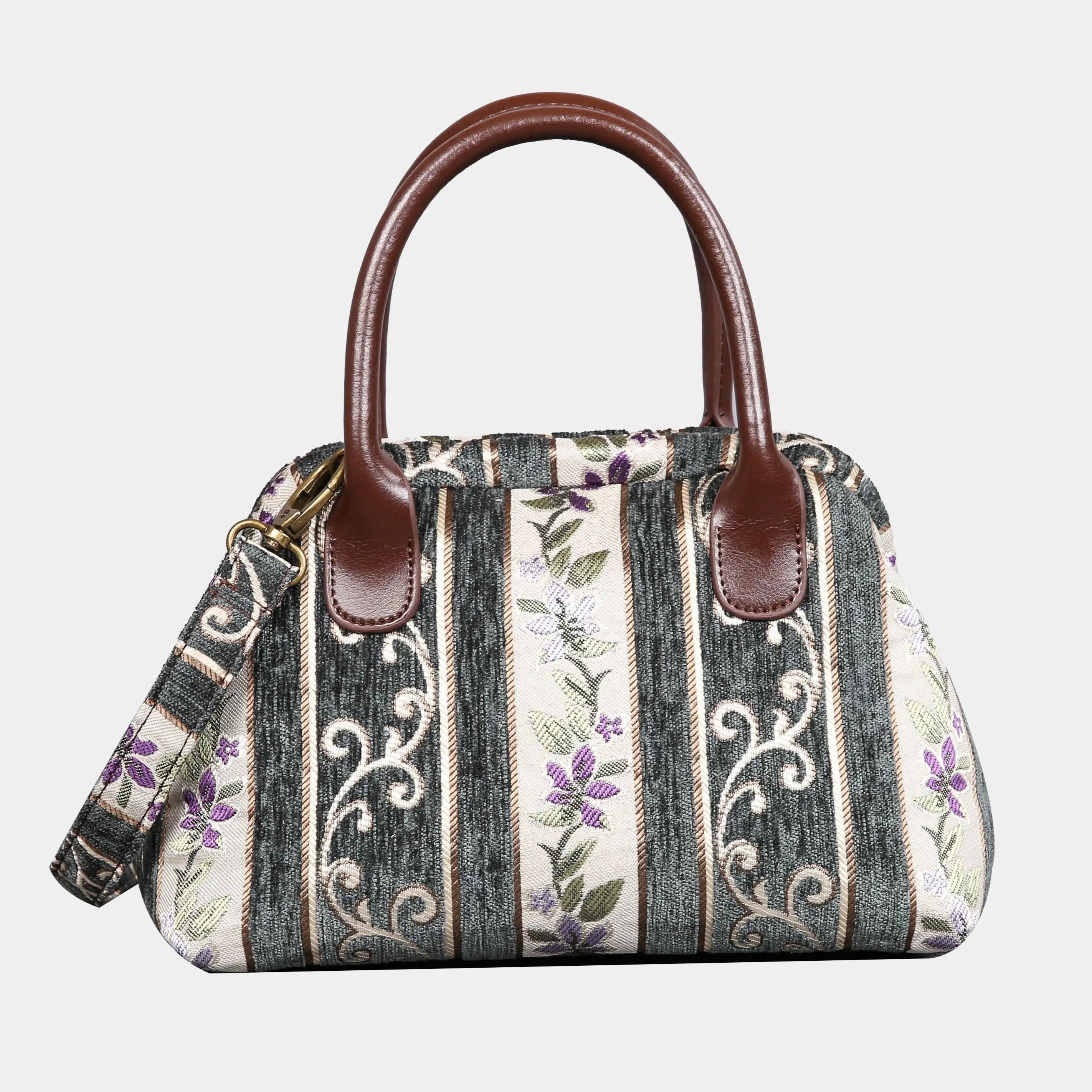 Victorian Stripes Grass Carpet Satchel Carpetbag of America main