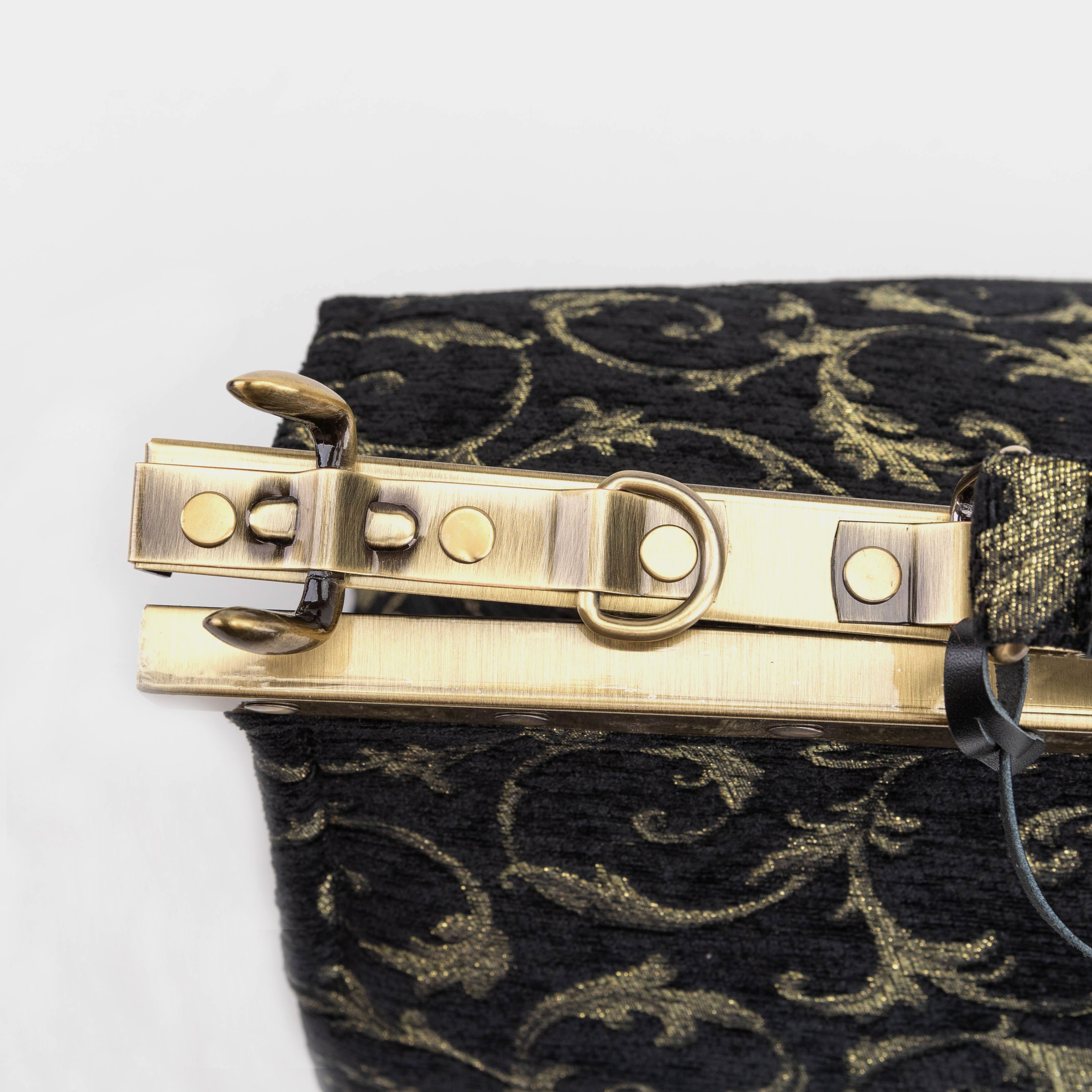 Vintage Scroll Black Green Celine Carpet Gladstone Bag of America frame