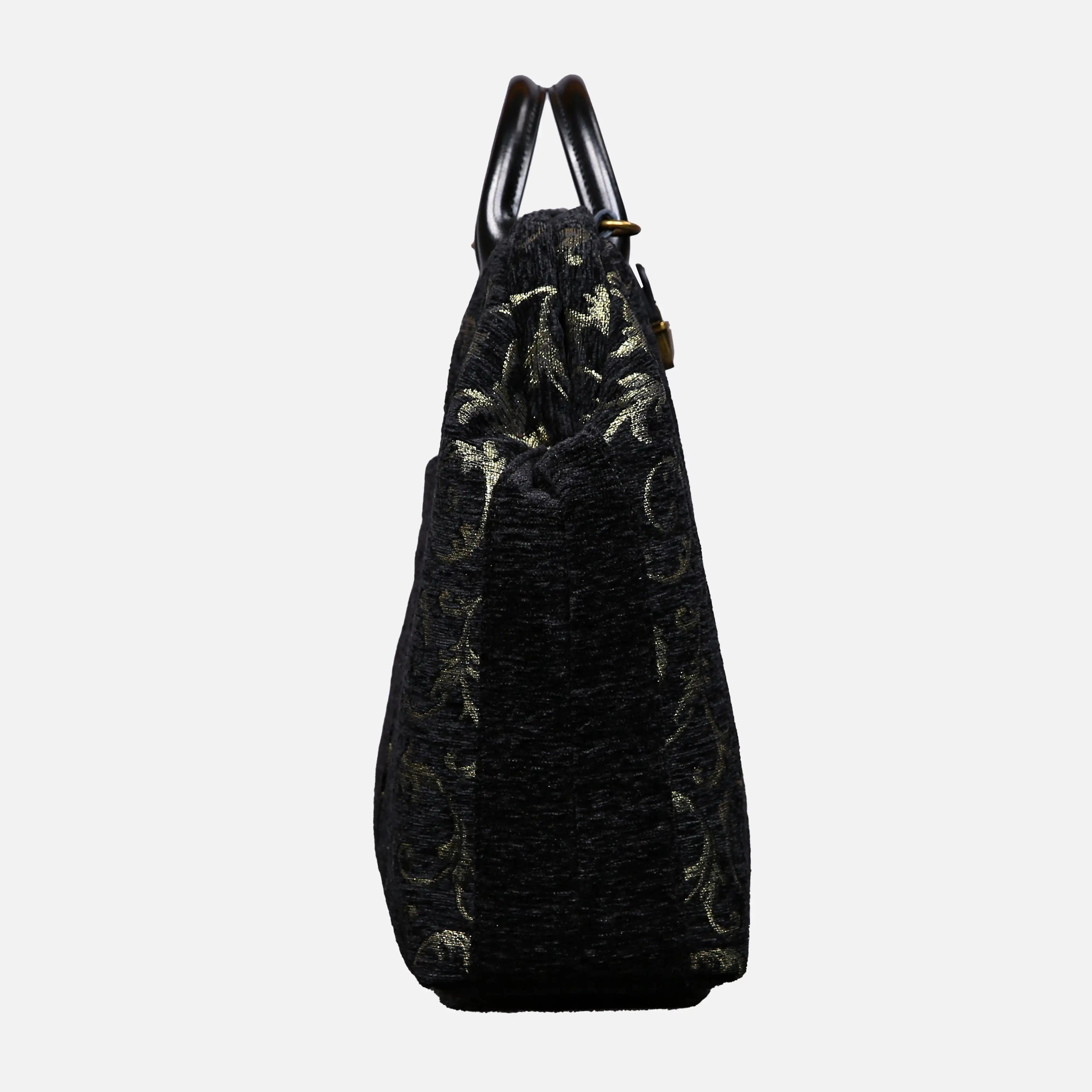 Vintage Scroll Black/Green Laptop Work Bag carpet bag of America side