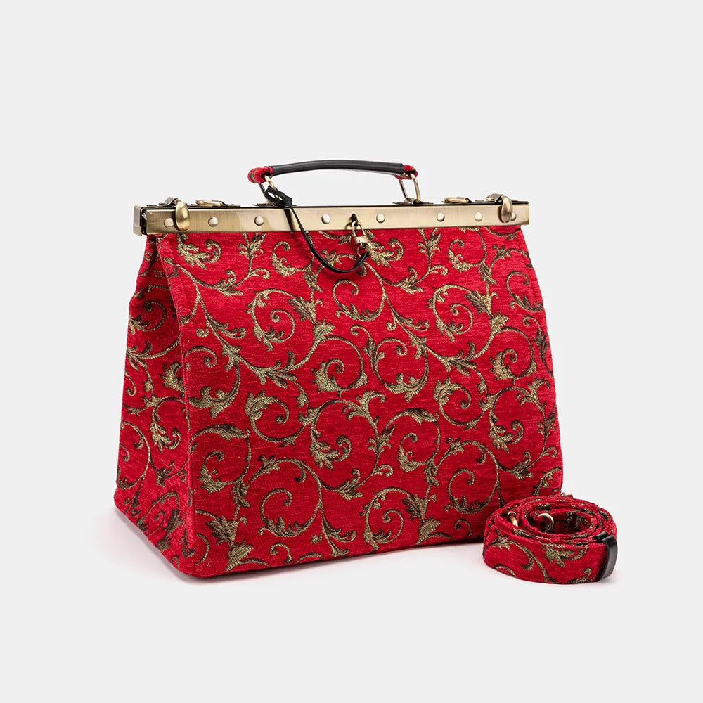 Vintage Scroll Red Celine Carpet Gladstone Bag of America main