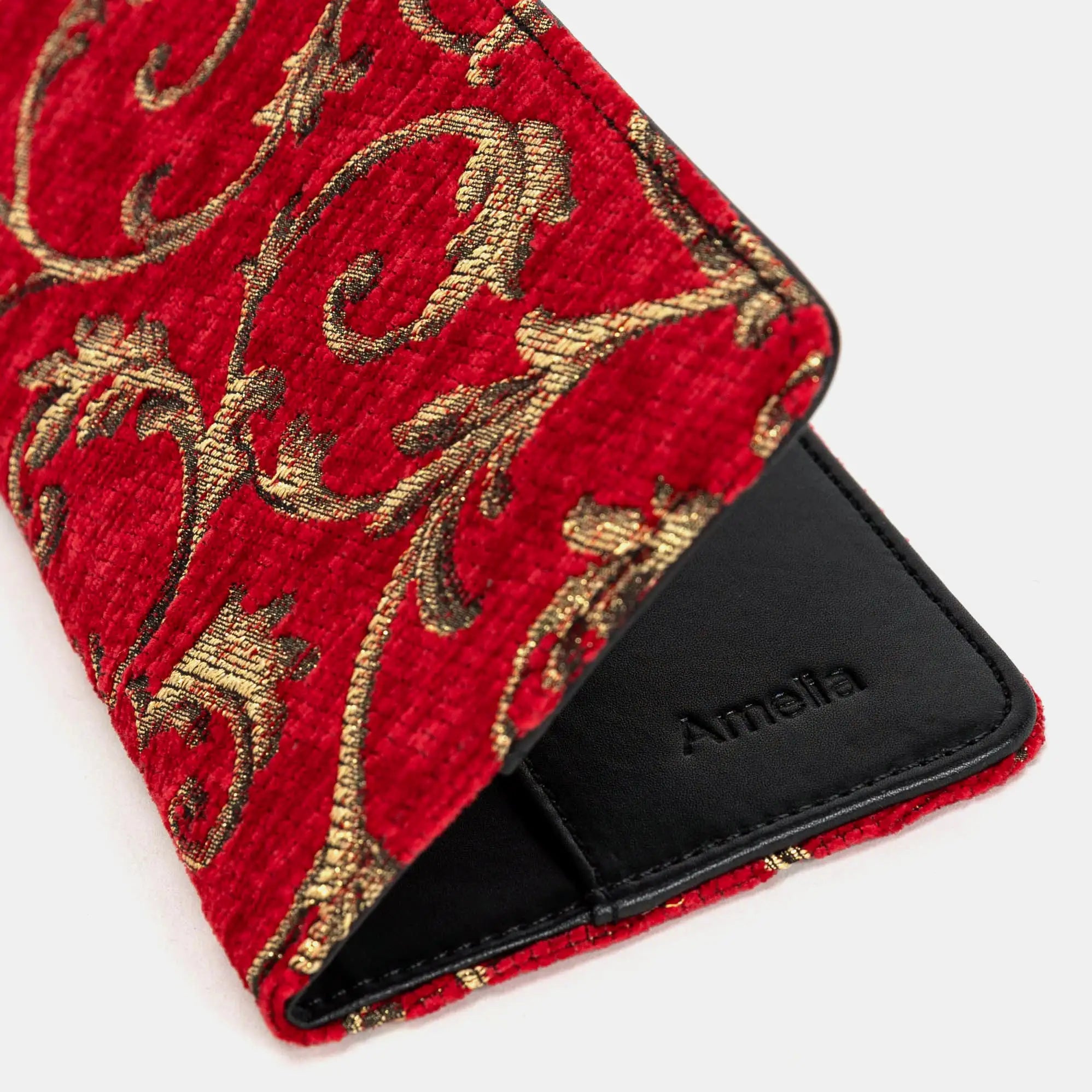 Vintage Scroll Red Checkbook Cover of America customization
