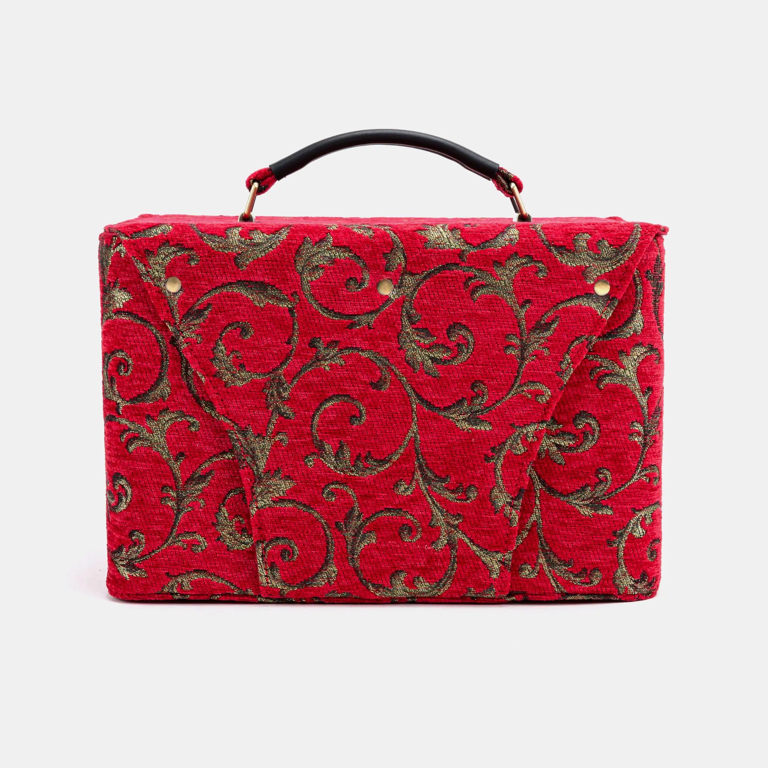 Vintage Scroll Red Josephine Large Train Case of America back