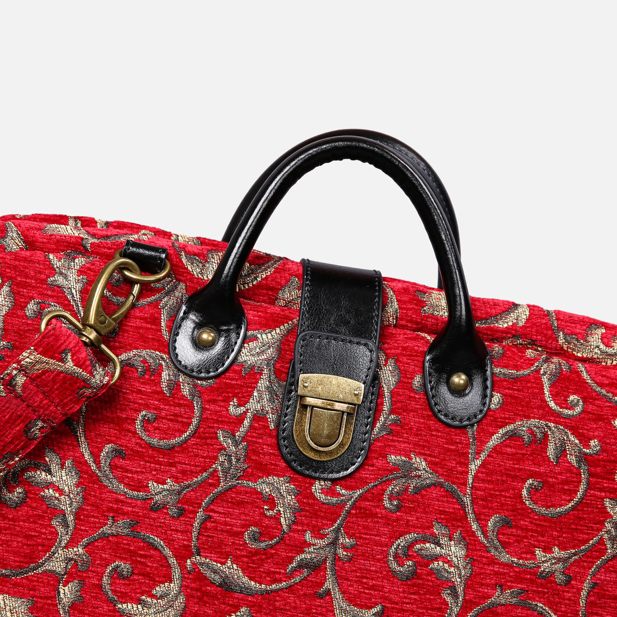 Vintage Scroll Red carpet bag of America handle