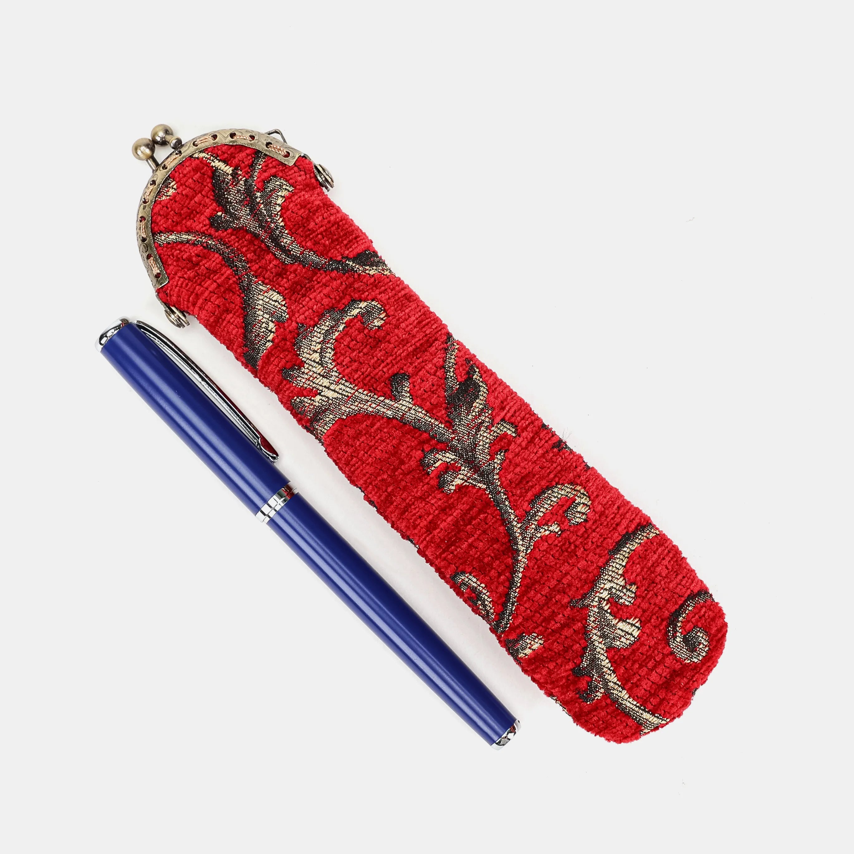 Vintage Scroll Red Solo Pen Case Carpetbag of America main