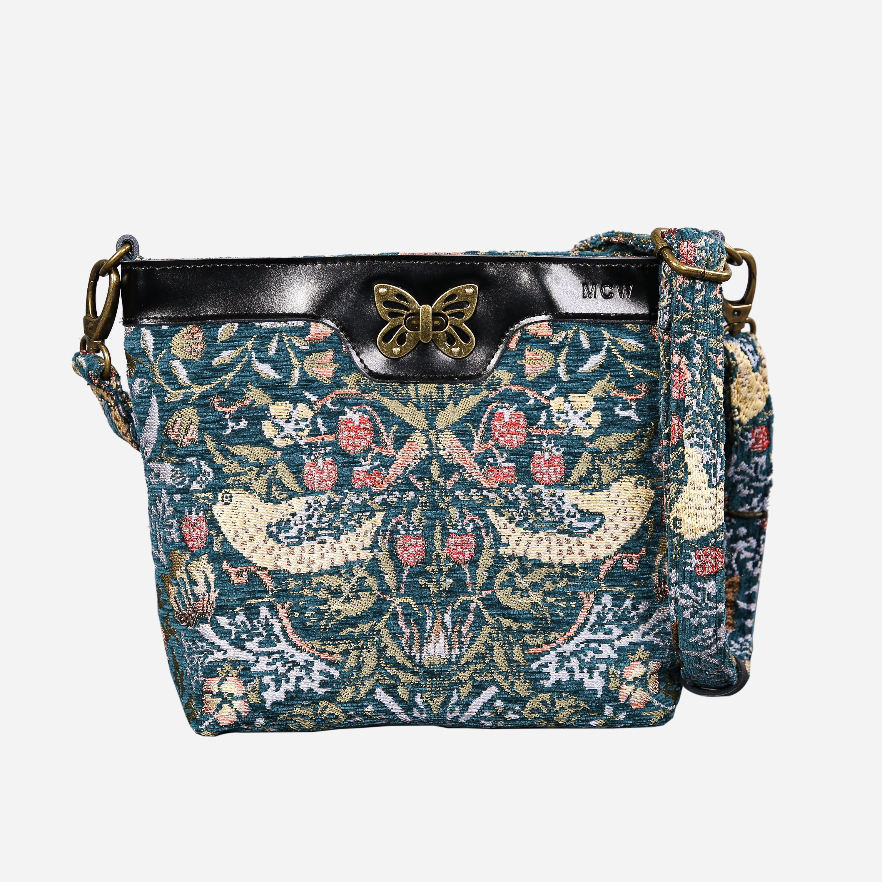 William Morris Strawberry Thief Carpet Crossbody Bag carpet bag MCW Handmade of America main