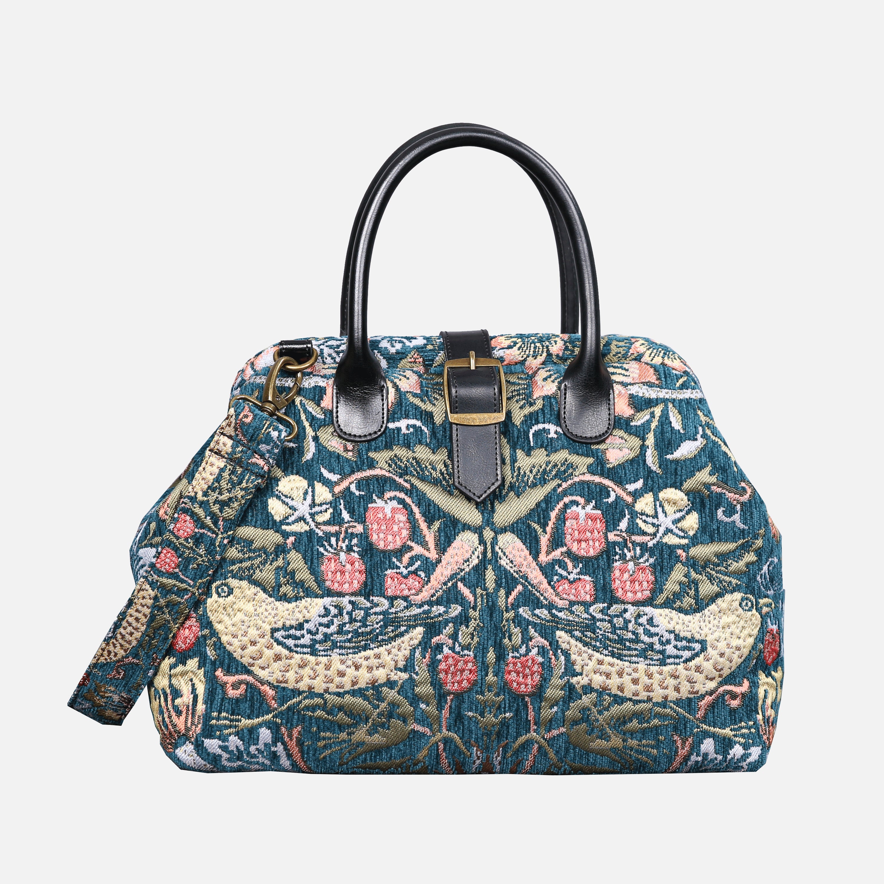 William Morris Strawberry Thief Carpet Handbag Purse carpet bag MCW Handmade front