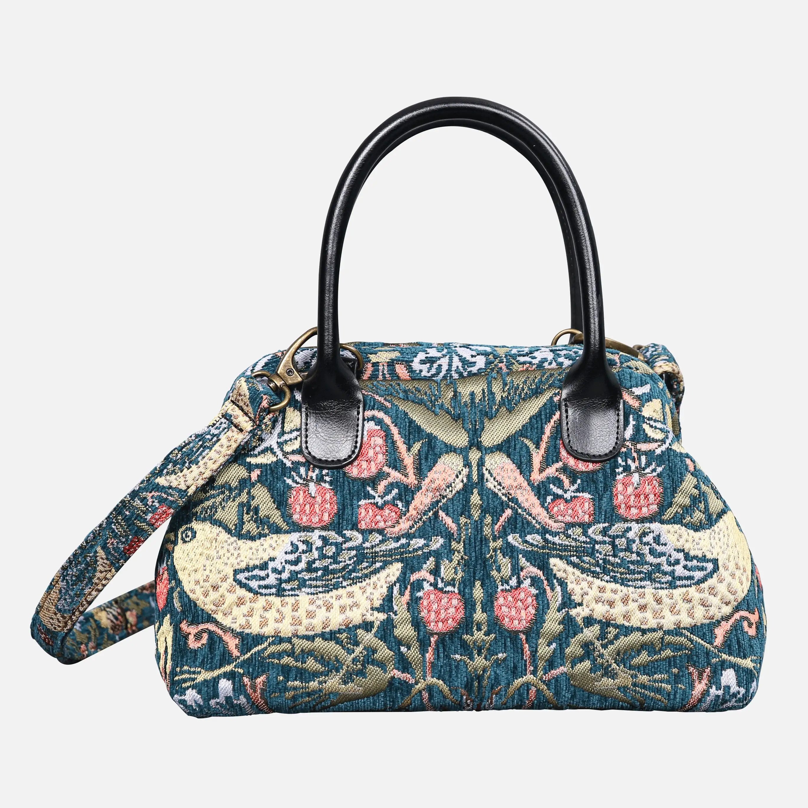 William Morris Strawberry Thief Carpet Satchel carpet bag MCW Handmade