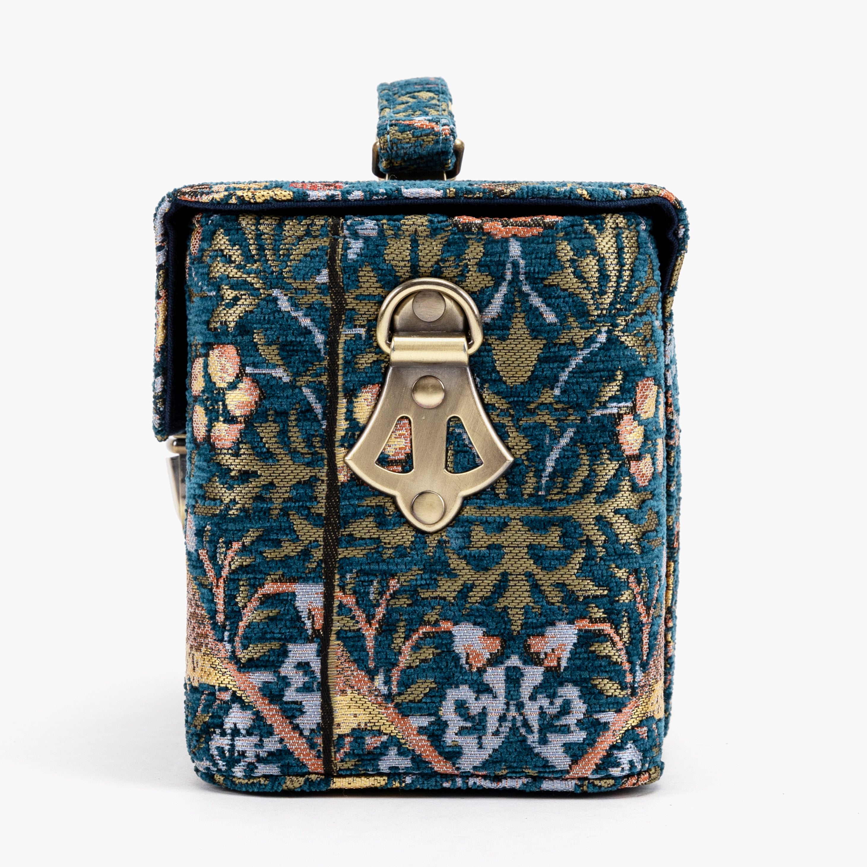 Clara Medium Train Case Purse William Morris Strawberry Thief of America side