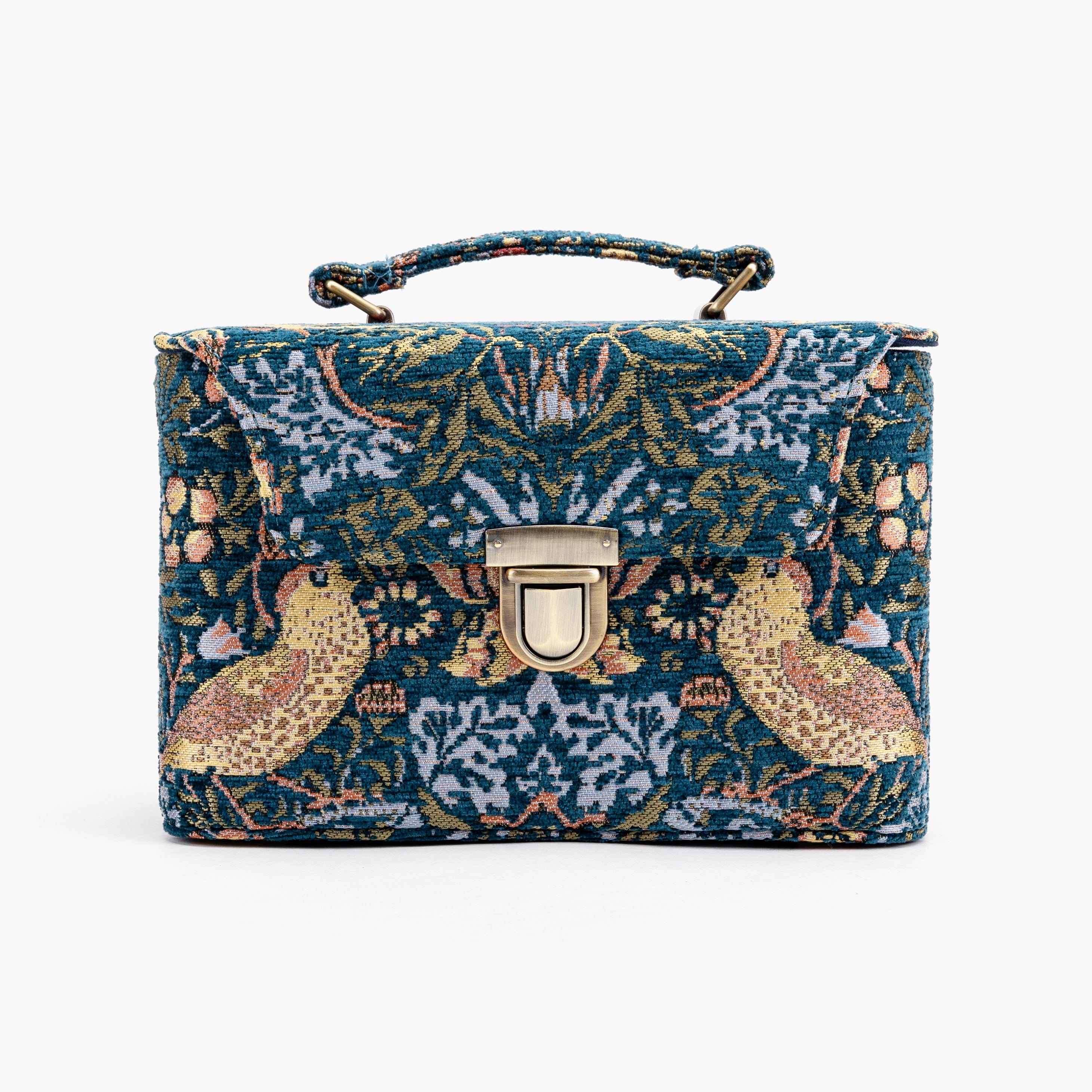 Clara Medium Train Case Purse William Morris Strawberry Thief of America front