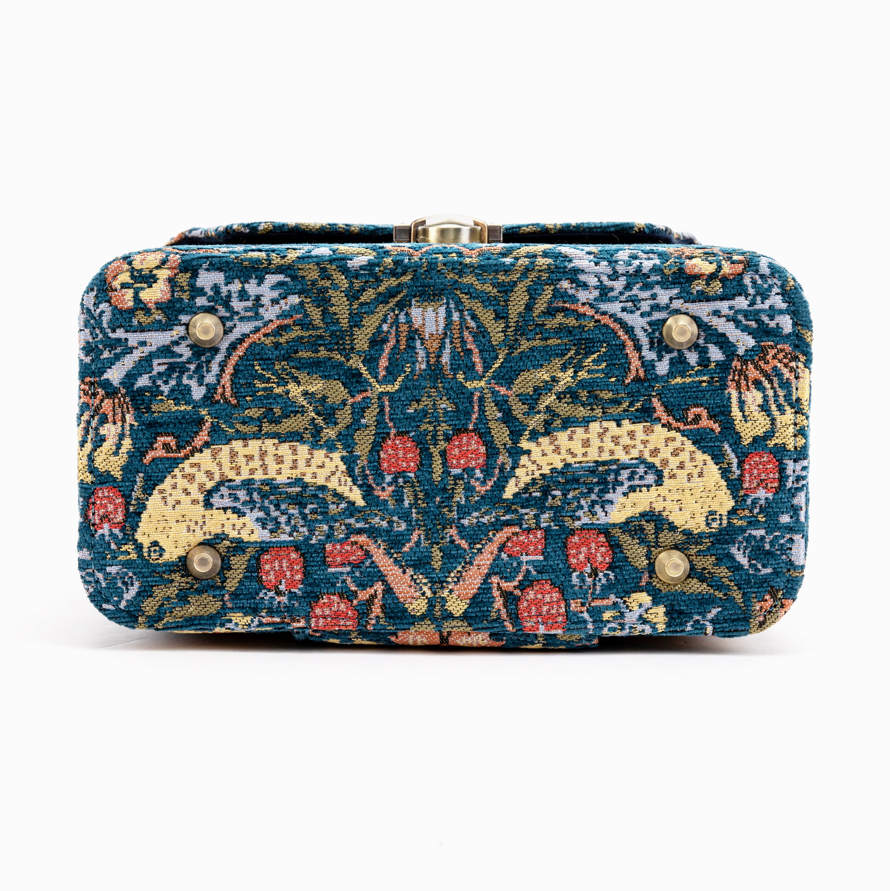 Clara Medium Train Case Purse William Morris Strawberry Thief of America bottom