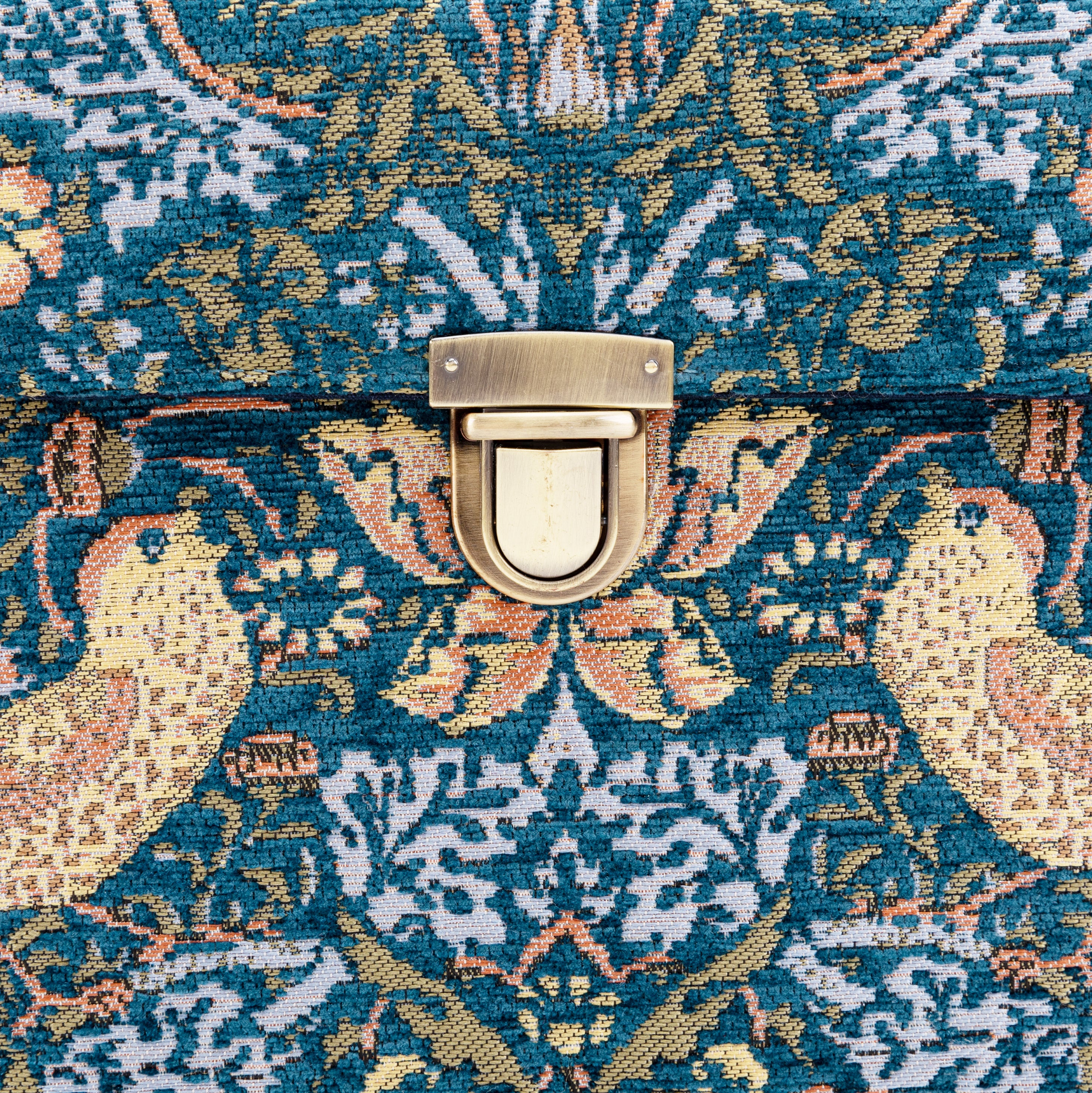 Clara Medium Train Case Purse William Morris Strawberry Thief of America tuck lock