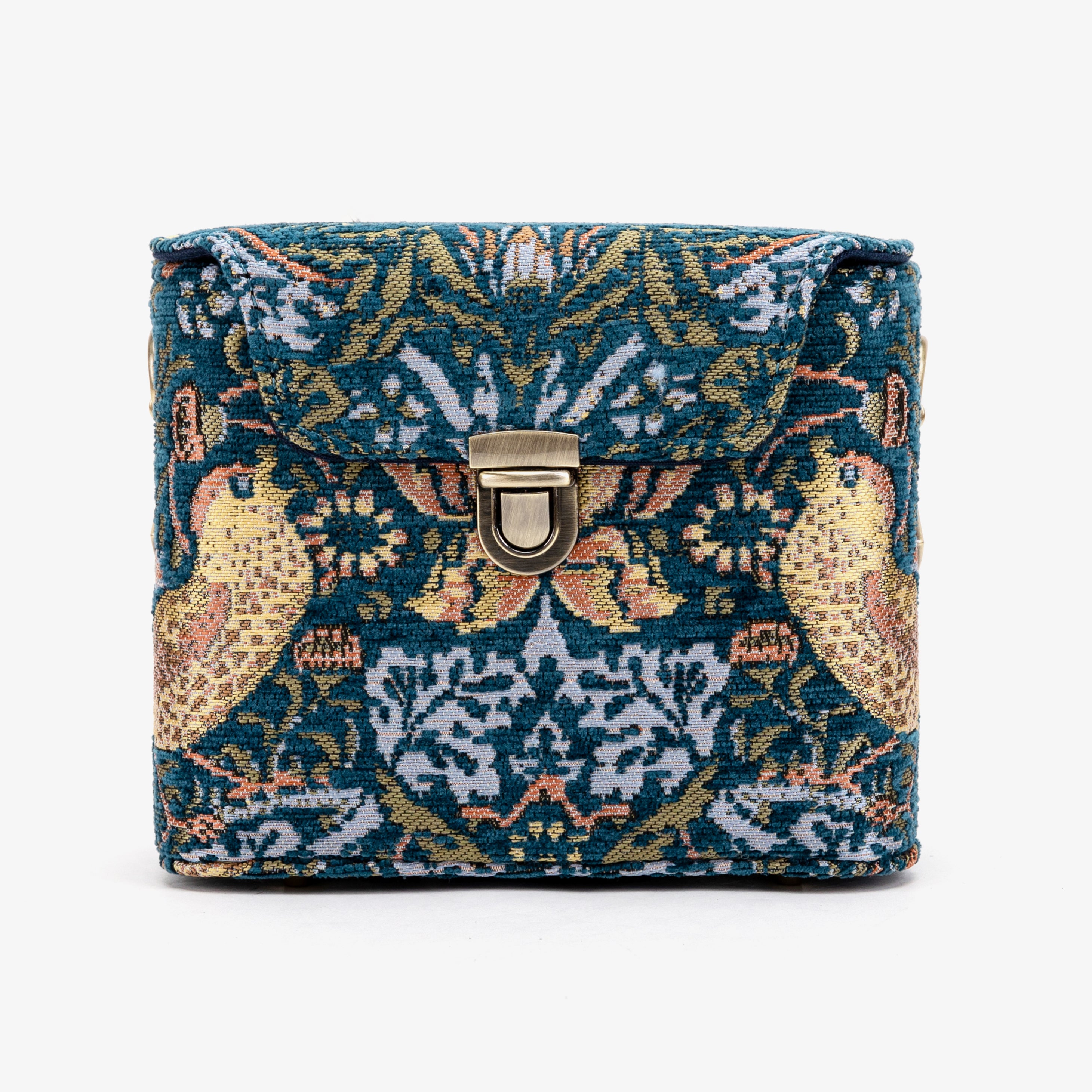 William Morris Strawberry Thief Emma Small Train Case Purse front