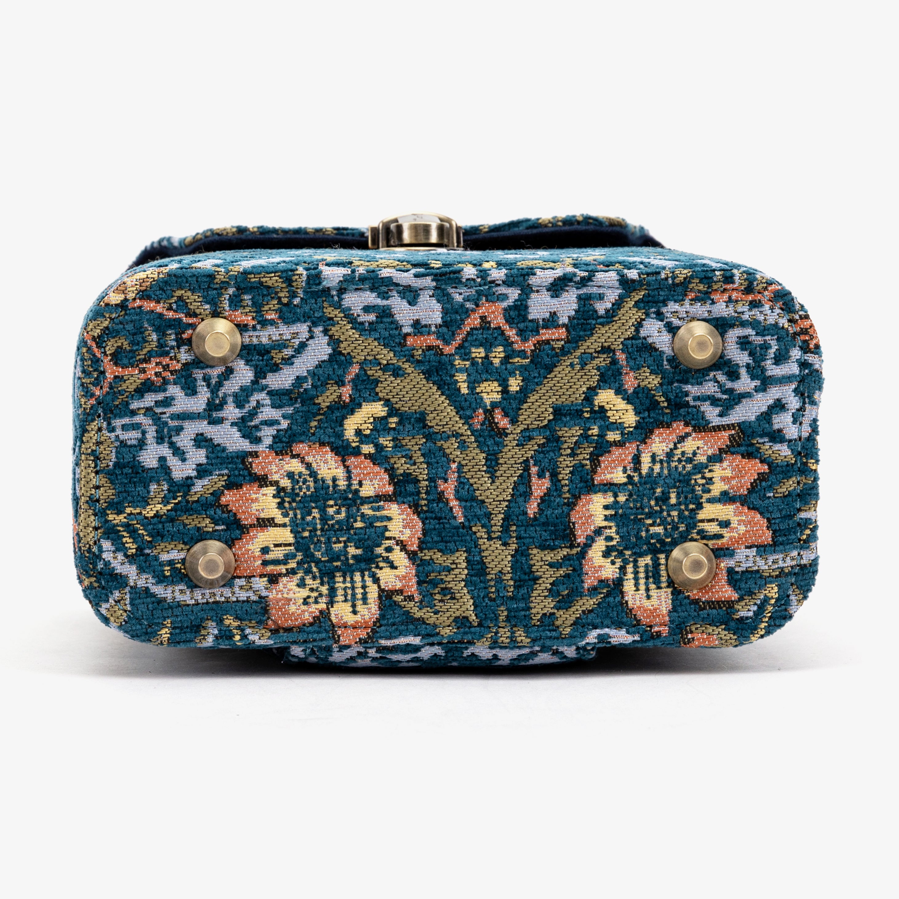William Morris Strawberry Thief Emma Small Train Case Purse bottom