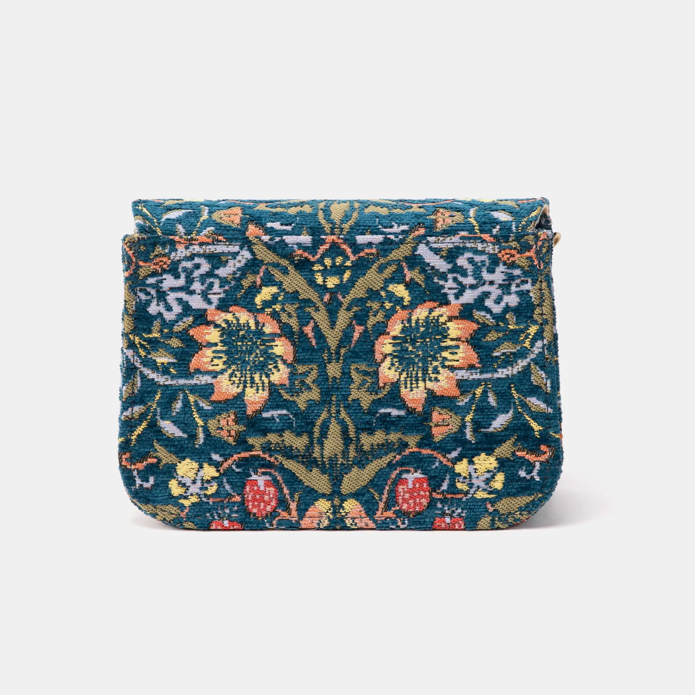 William Morris Strawberry Thief Flap Crossbody Bag of America back
