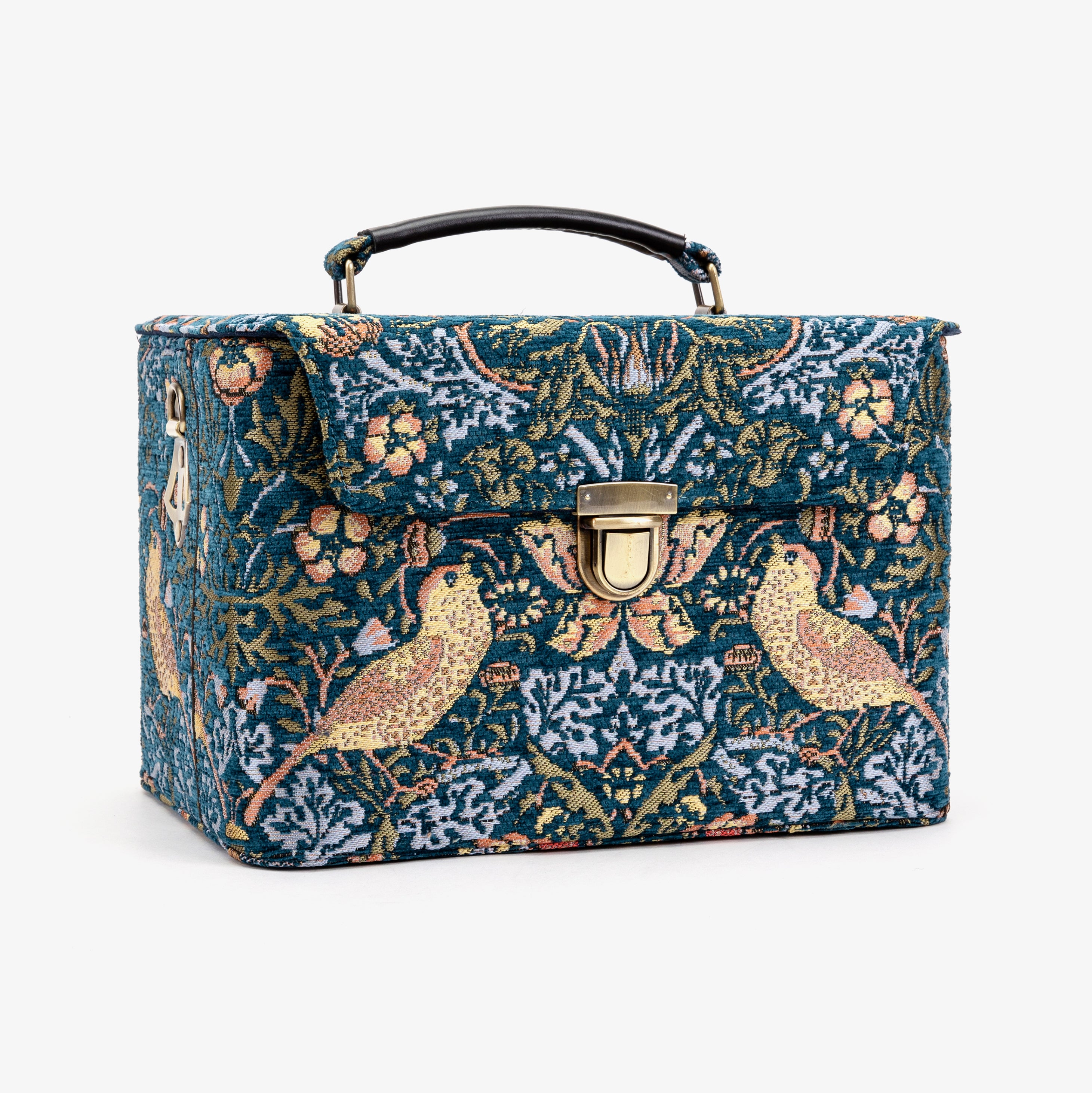 Josephine Large Train Case Purse William Morris Strawberry Thief front side