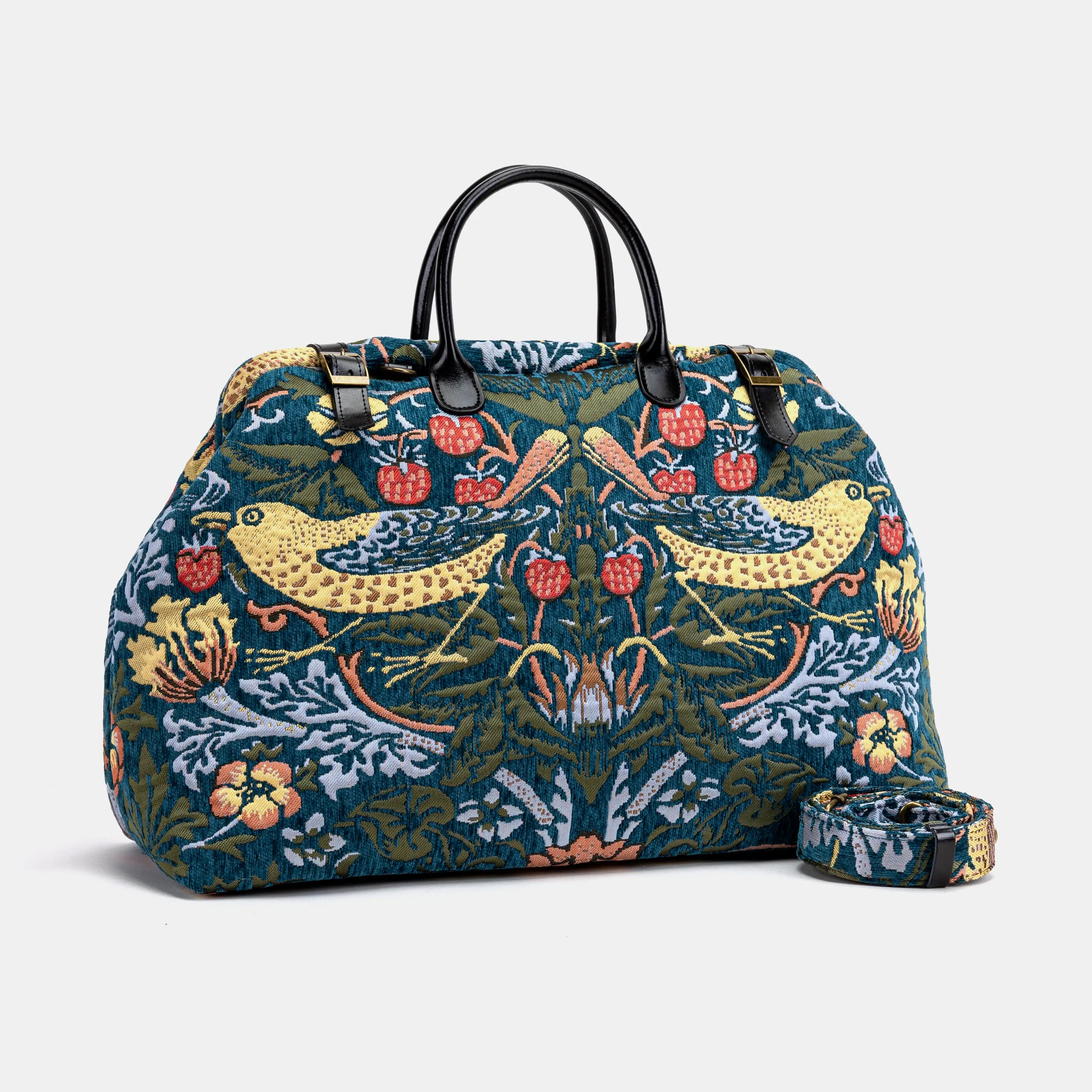 William Morris Strawberry Thief Large Carpetbag Of America front side
