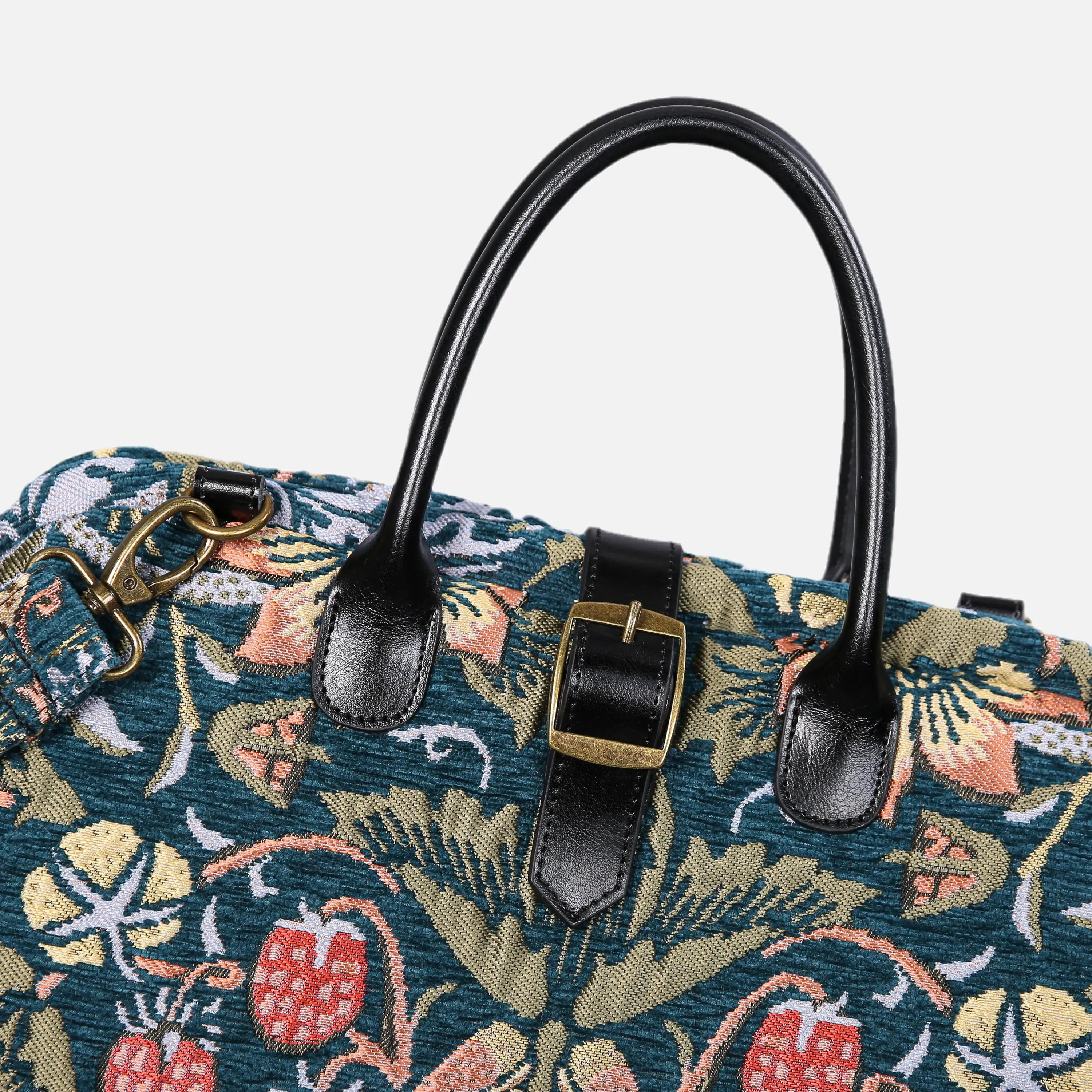 William Morris Strawberry Thief Mary Poppins Weekender carpet bag MCW Handmade details