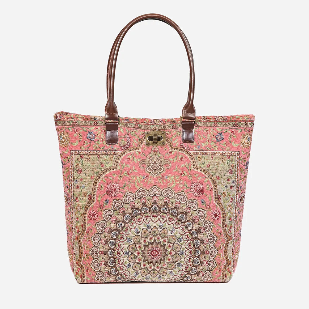 Oriental Pink Carpet Tote Shopper Carpetbag of America main