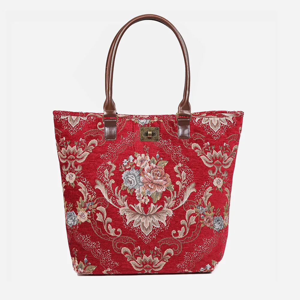 Floral Red Carpet Tote Shopper Carpetbag of America main