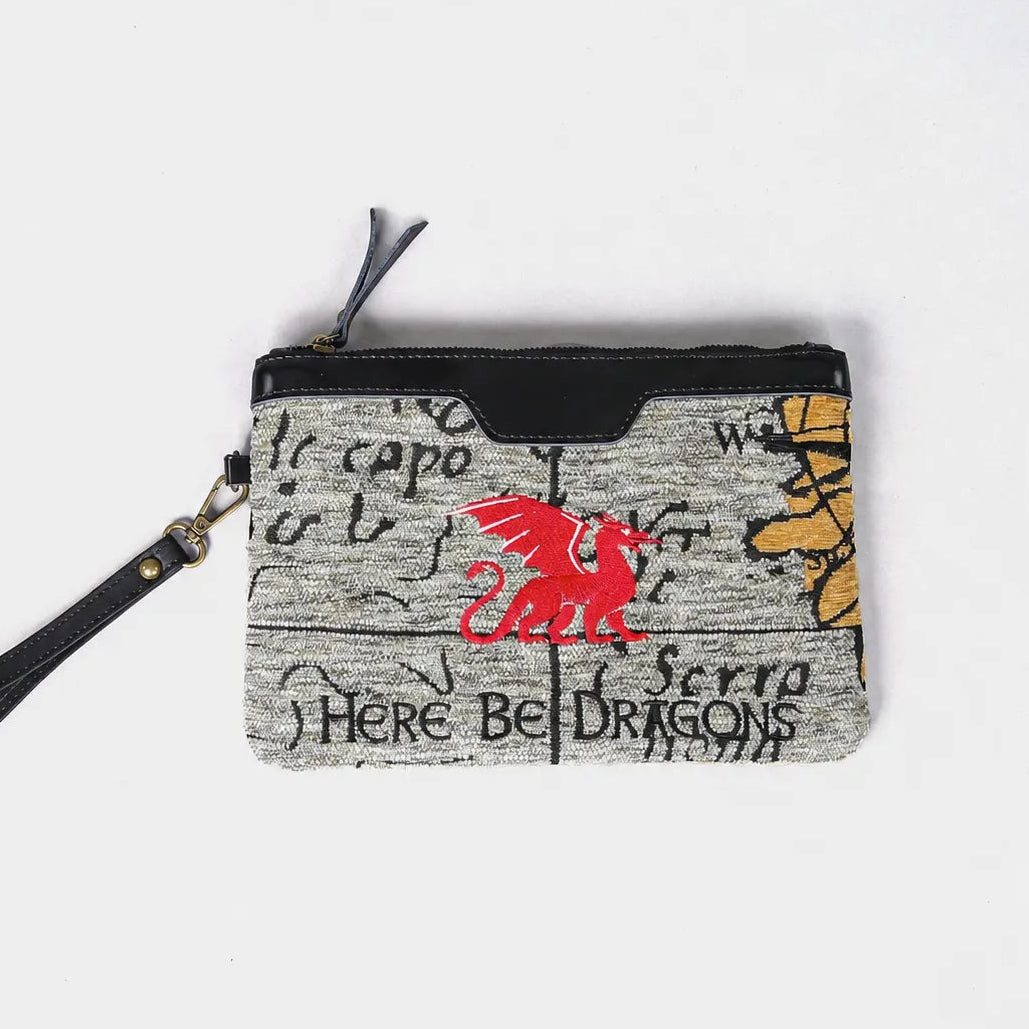 Here Be Dragons Wristlet Clutch Carpetbag of America main
