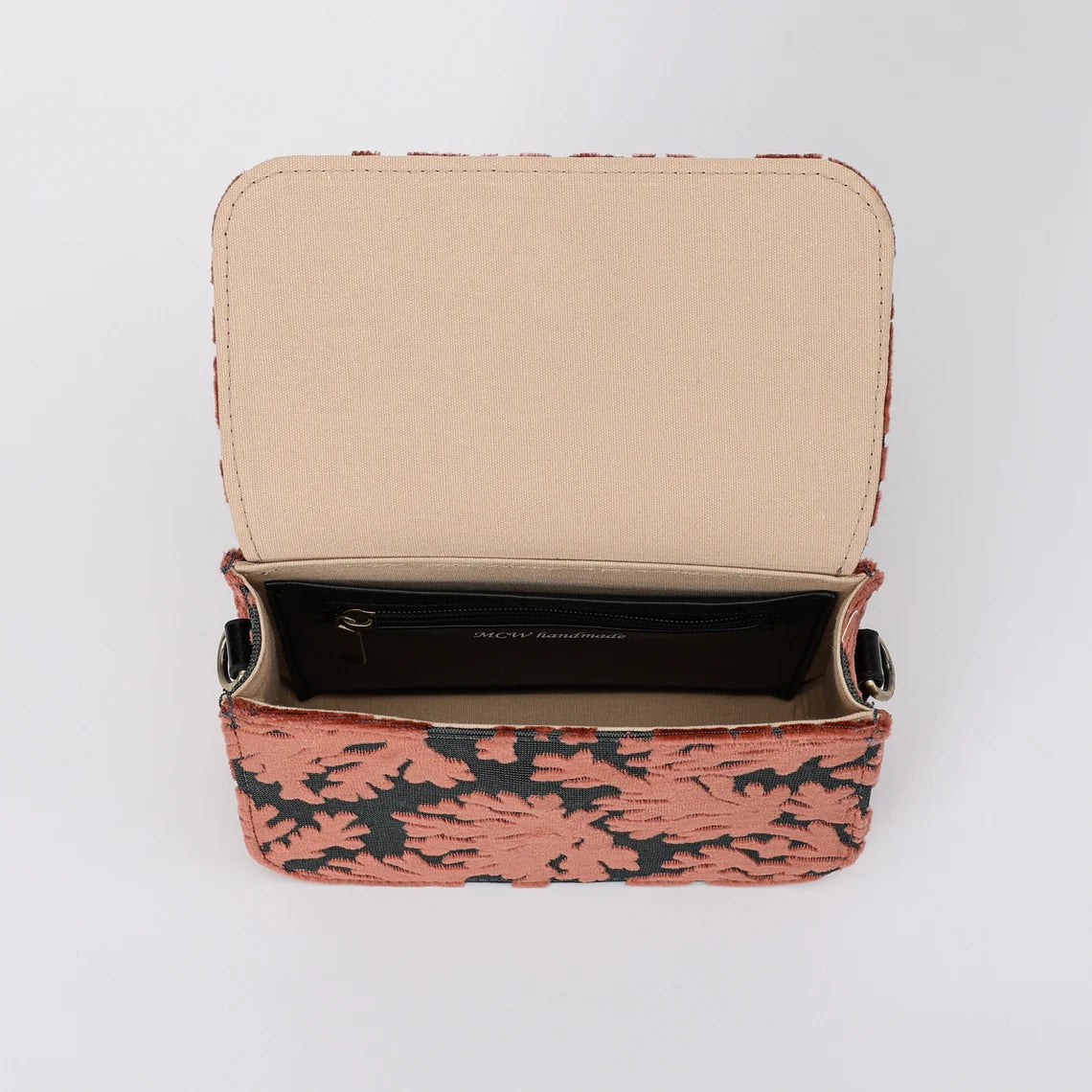 St Tropez Scuba Coral Flap Crossbody Bag carpet bag MCW Handmade-7