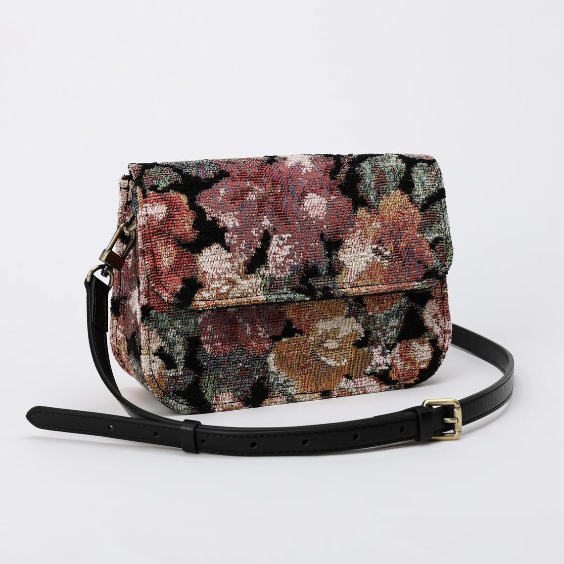 Floral Rose Flap Crossbody Bag carpet bag MCW Handmade-3