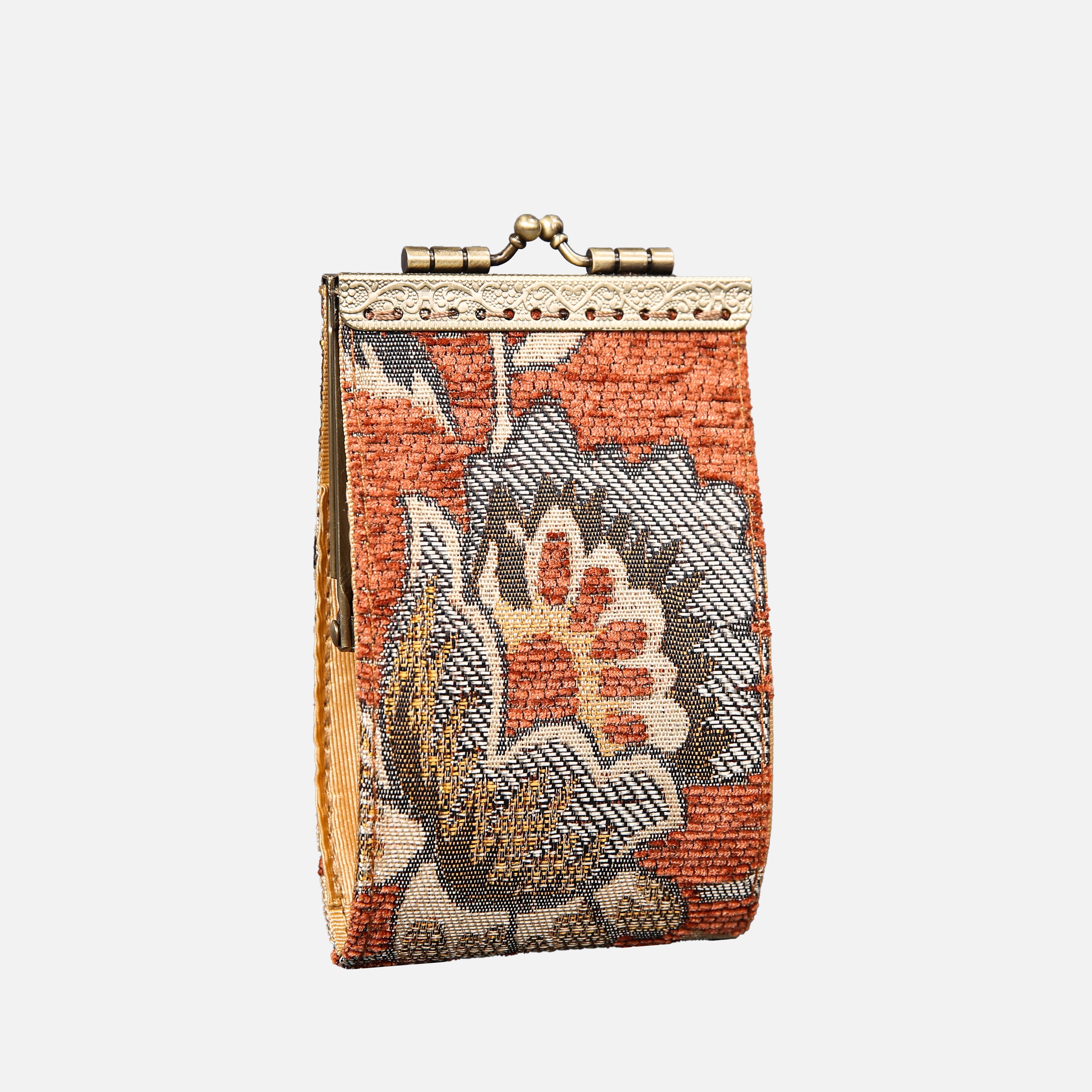 Paisley Orange Card Wallet  MCW Handmade-1