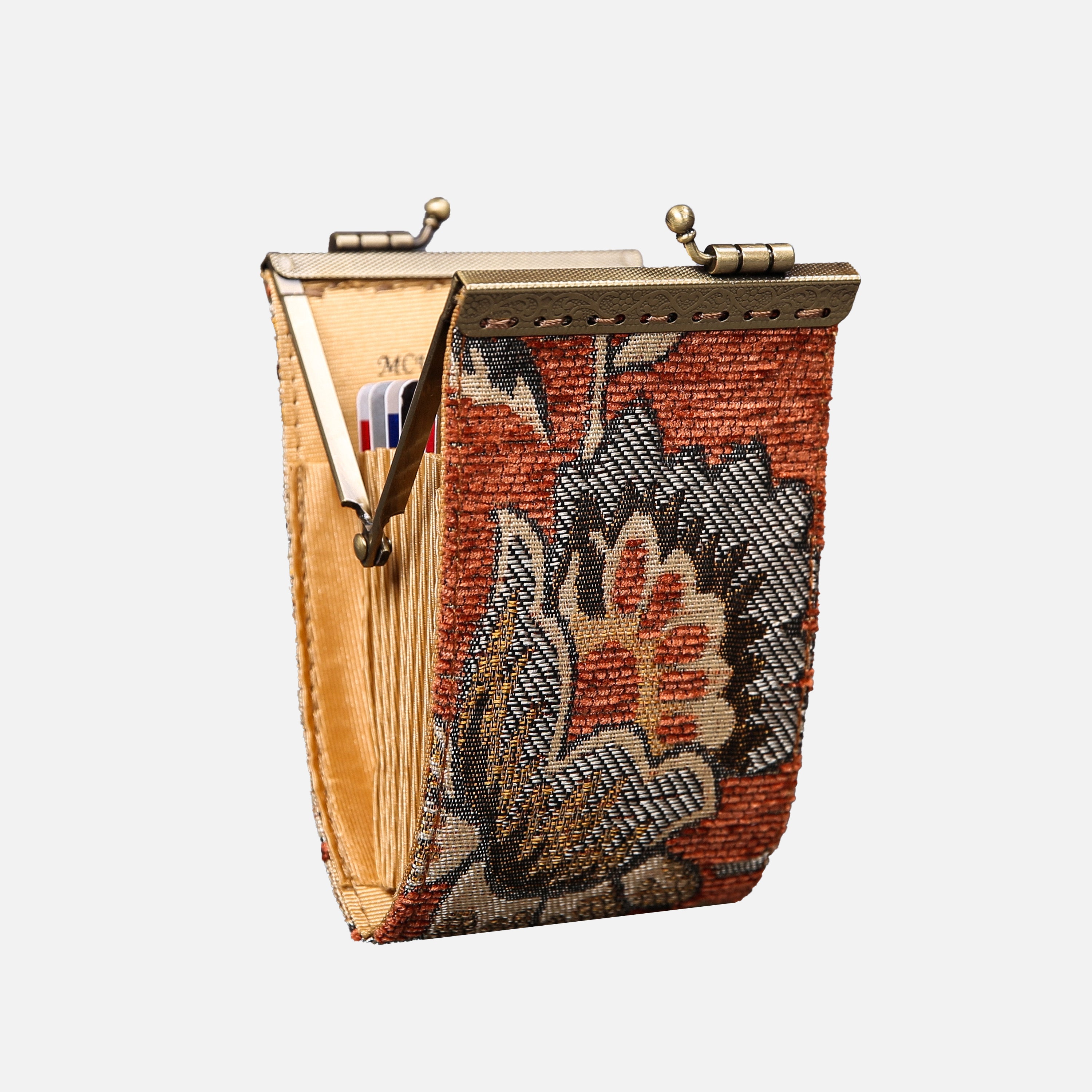 Paisley Orange Card Wallet MCW Handmade-2