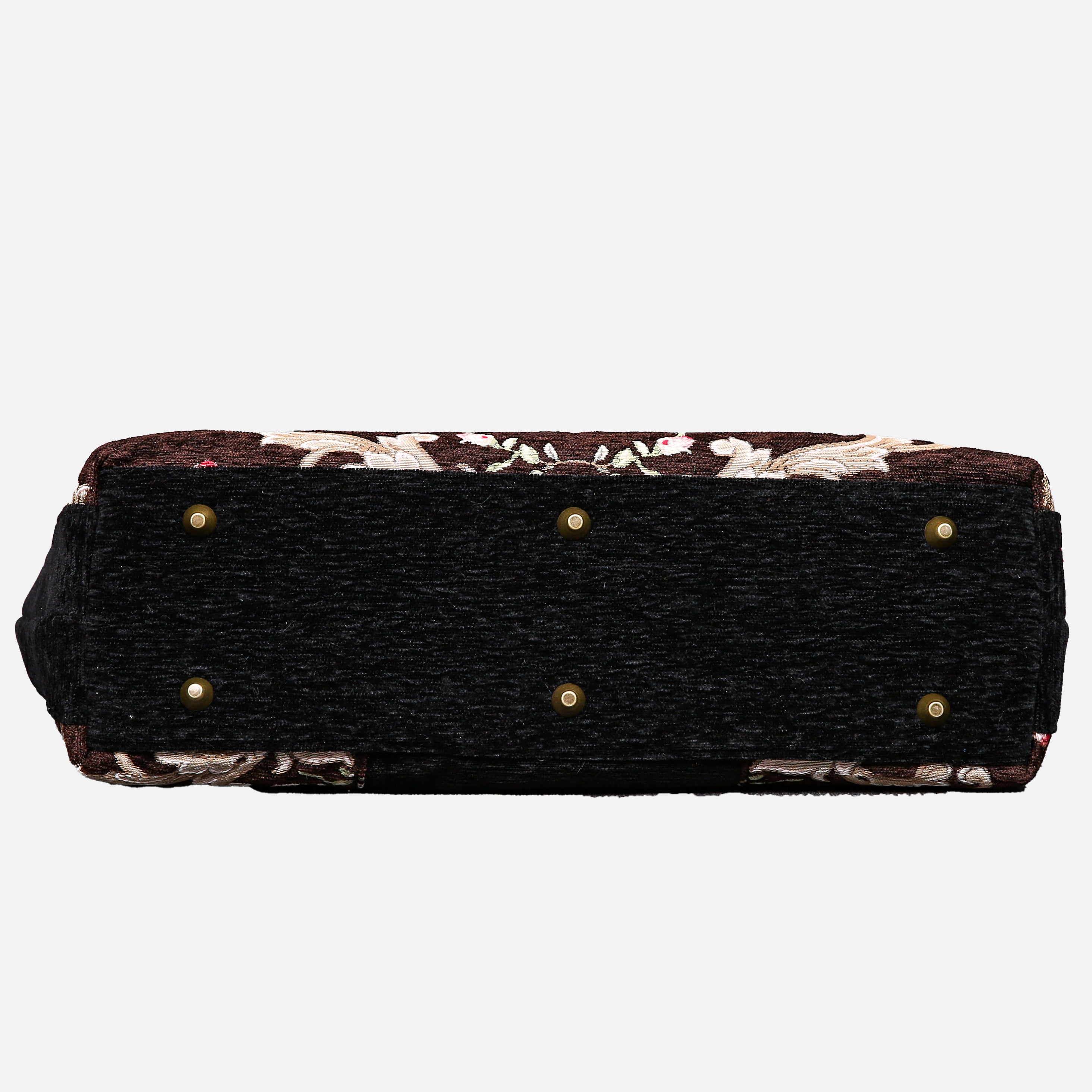 Baroque Garden Brown Laptop Work Bag carpet bag MCW Handmade-10