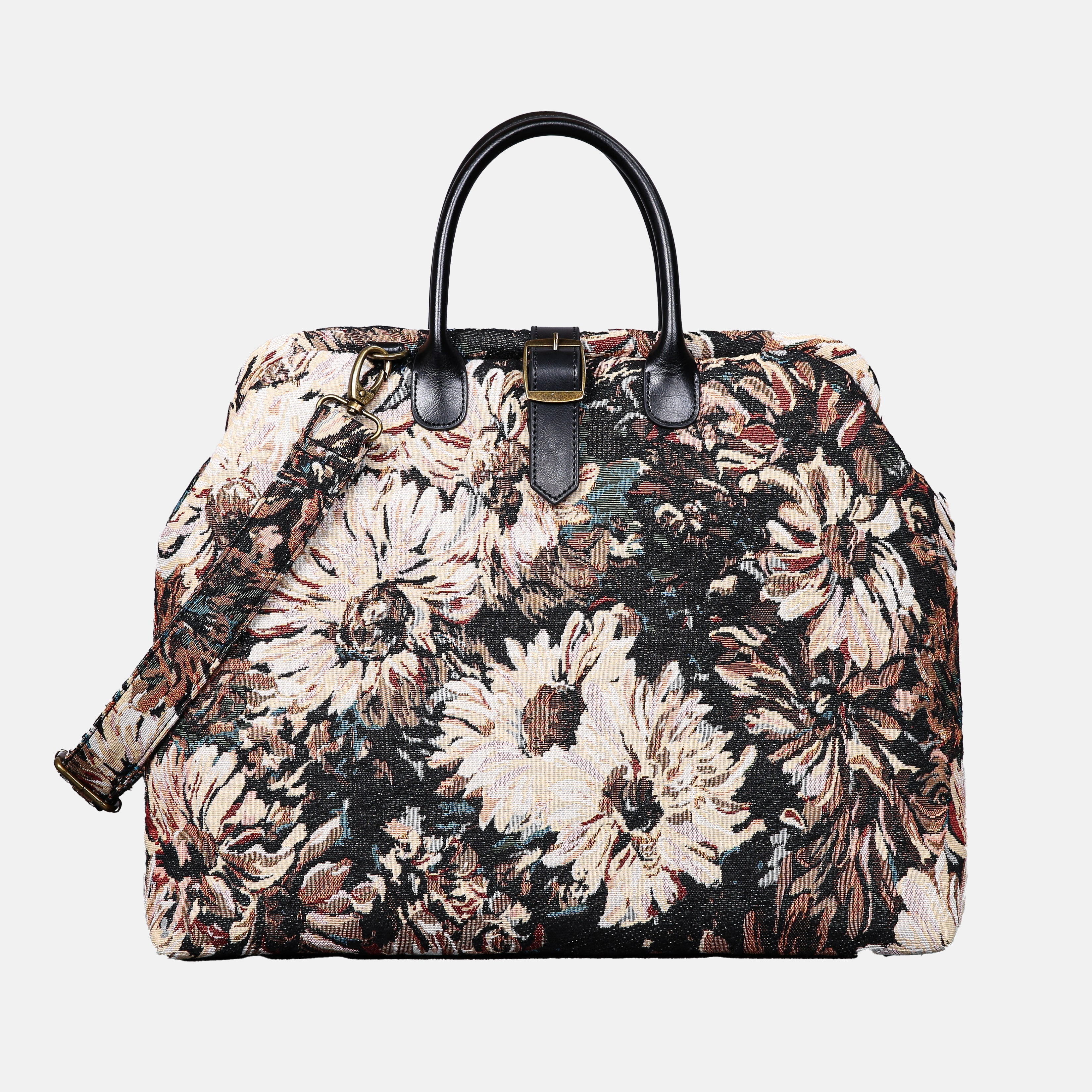 Blooming Daisy Black Mary Poppins Weekender carpet bag MCW Handmade