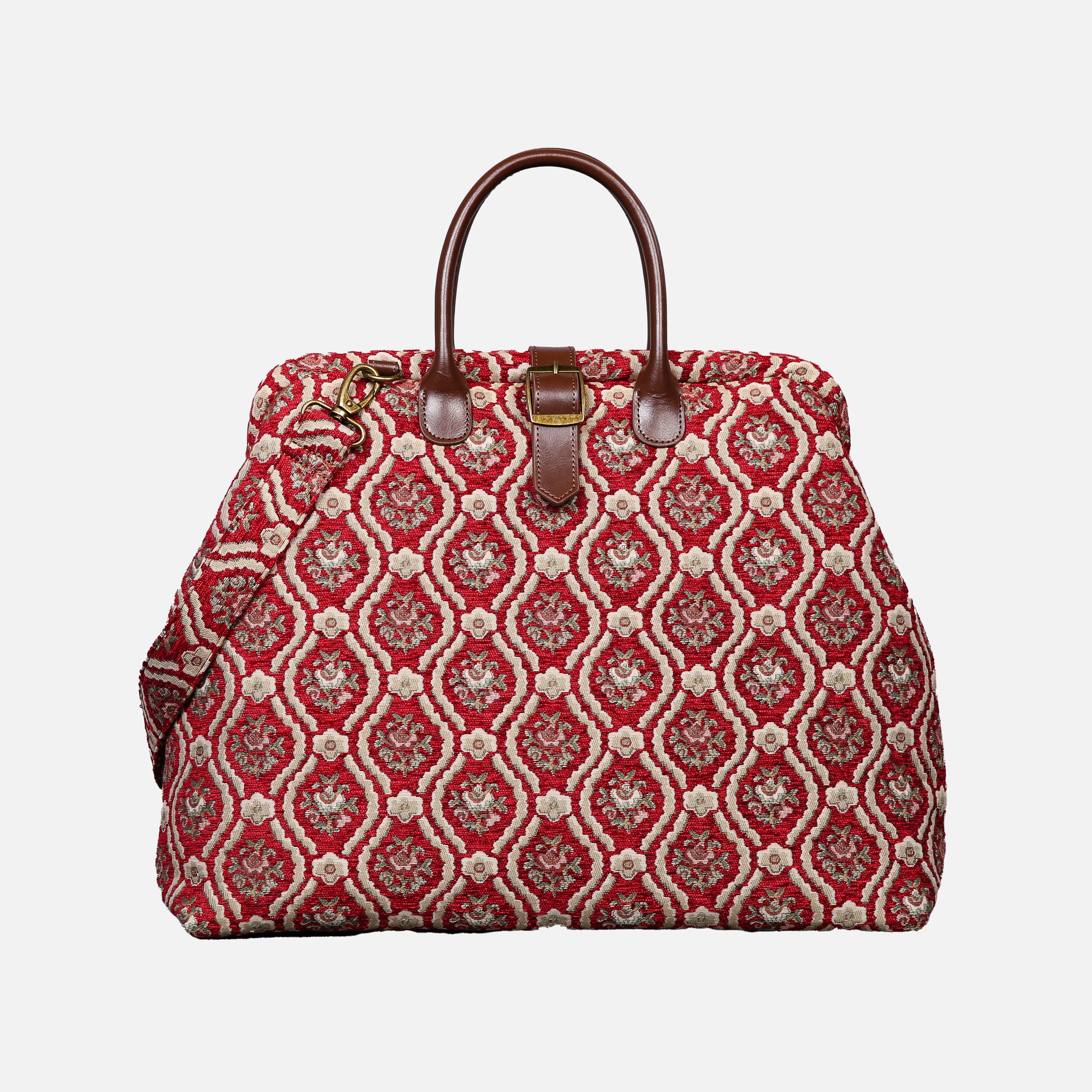 Traditional Red Mary Poppins Weekender carpet bag MCW Handmade