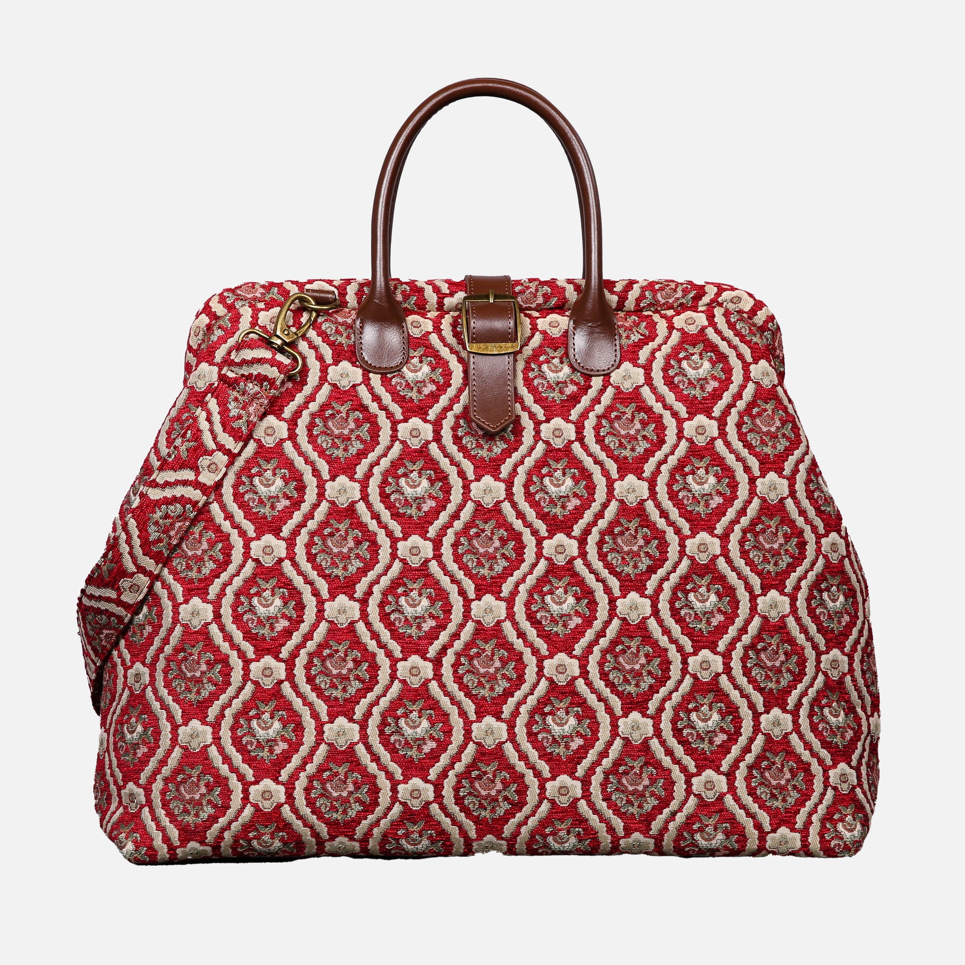 Traditional Red Mary Poppins Weekender carpet bag MCW Handmade