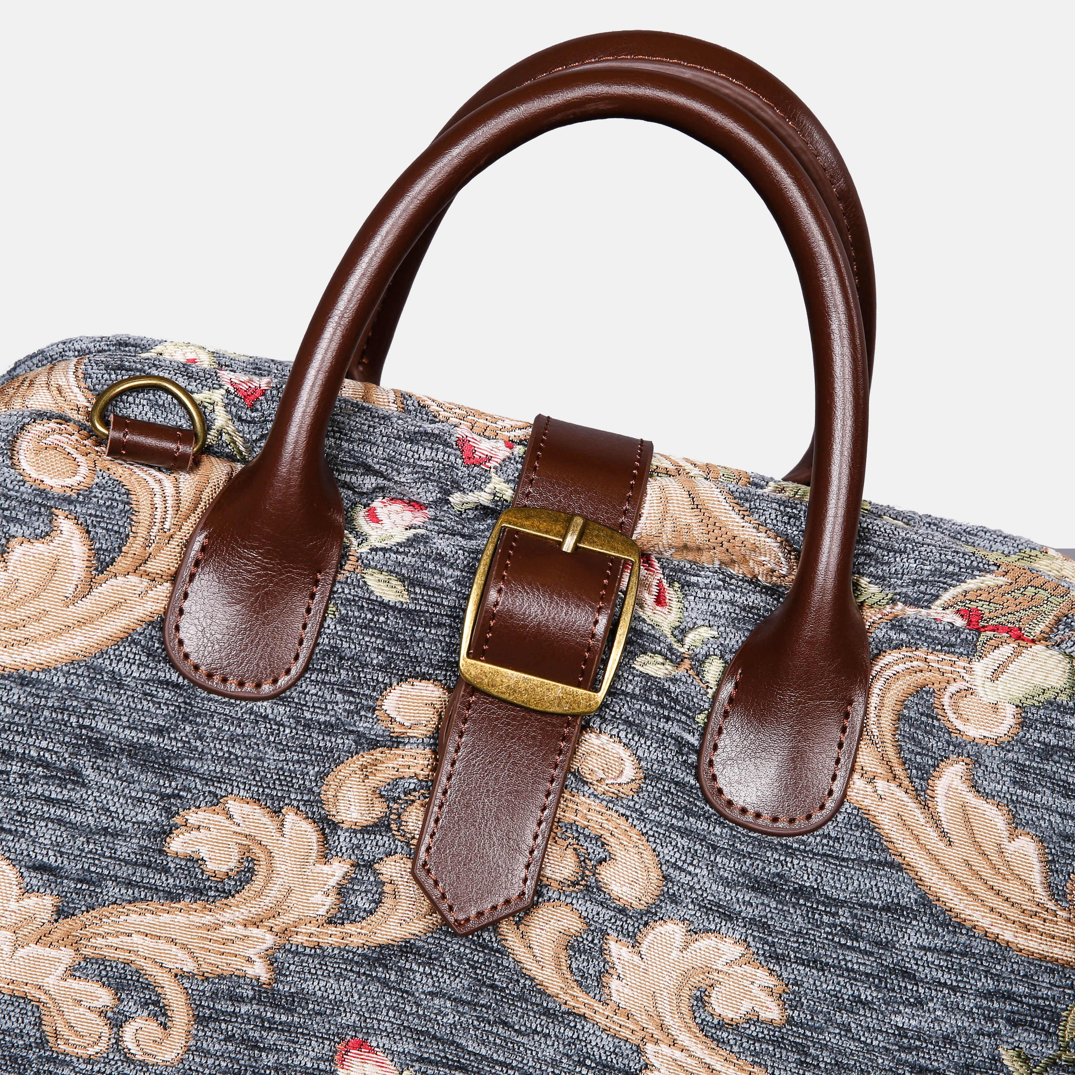 Baroque Garden Grey Carpet Laptop Backpack MCW Handmade-6