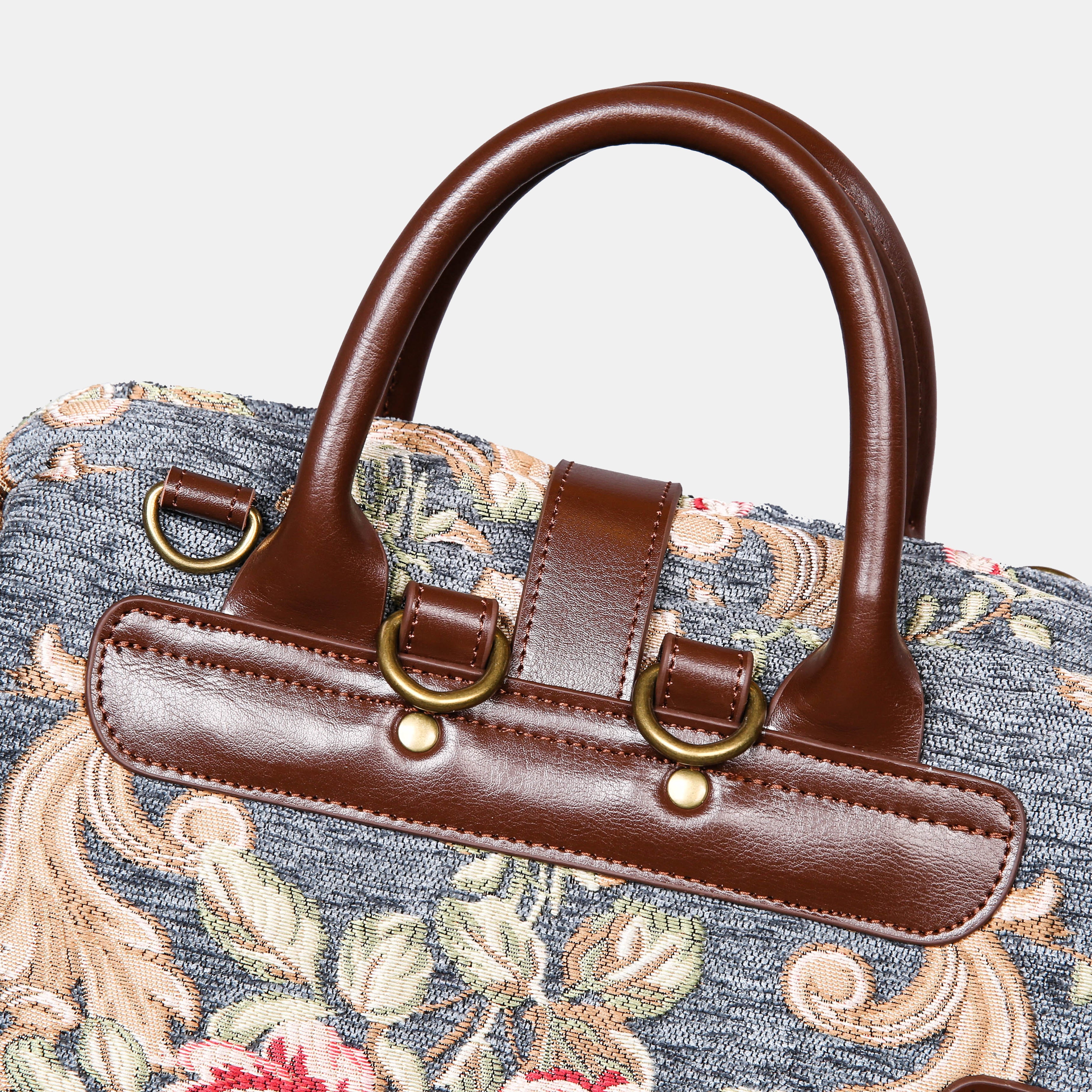Baroque Garden Grey Carpet Laptop Backpack MCW Handmade-7