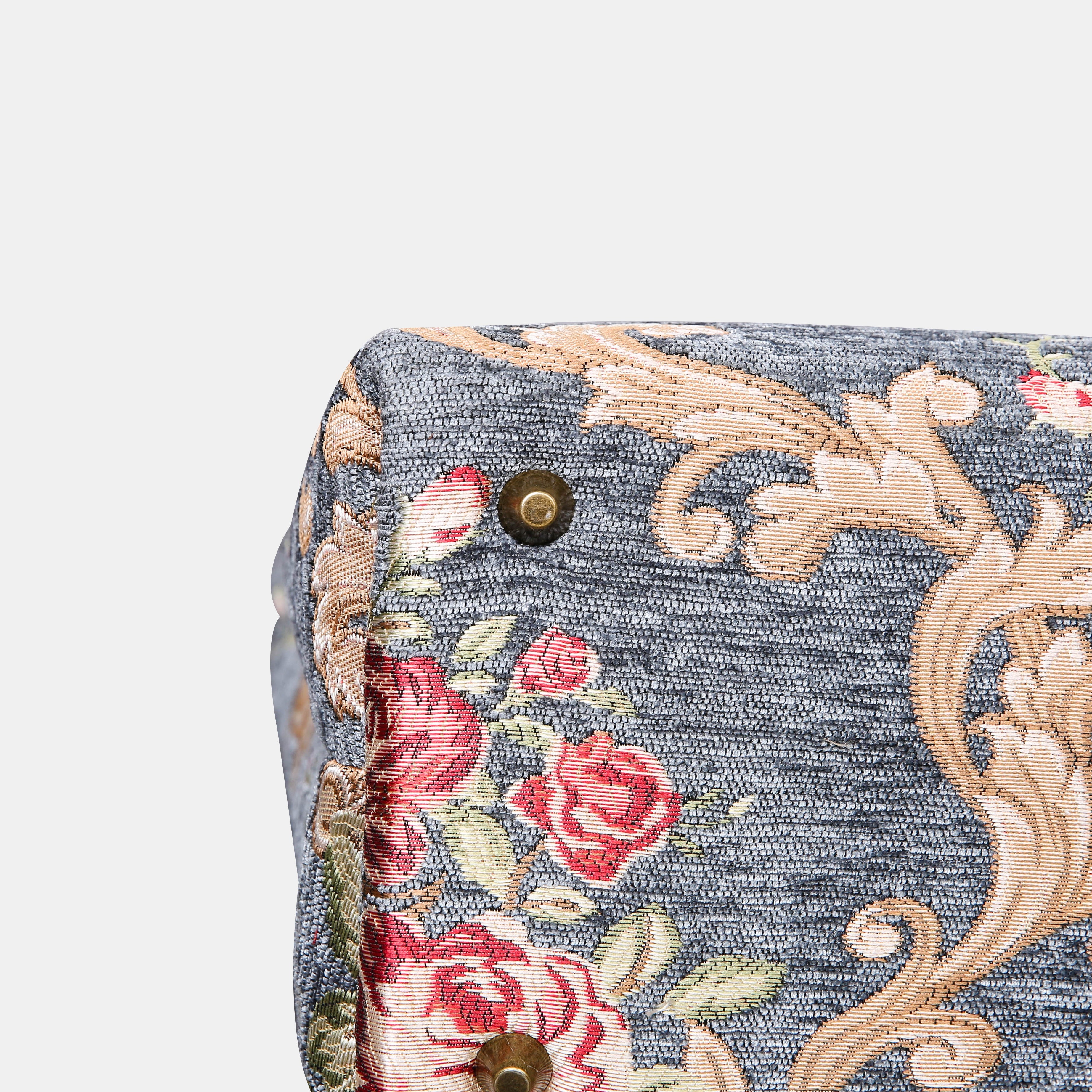 Baroque Garden Grey Carpet Laptop Backpack MCW Handmade-8