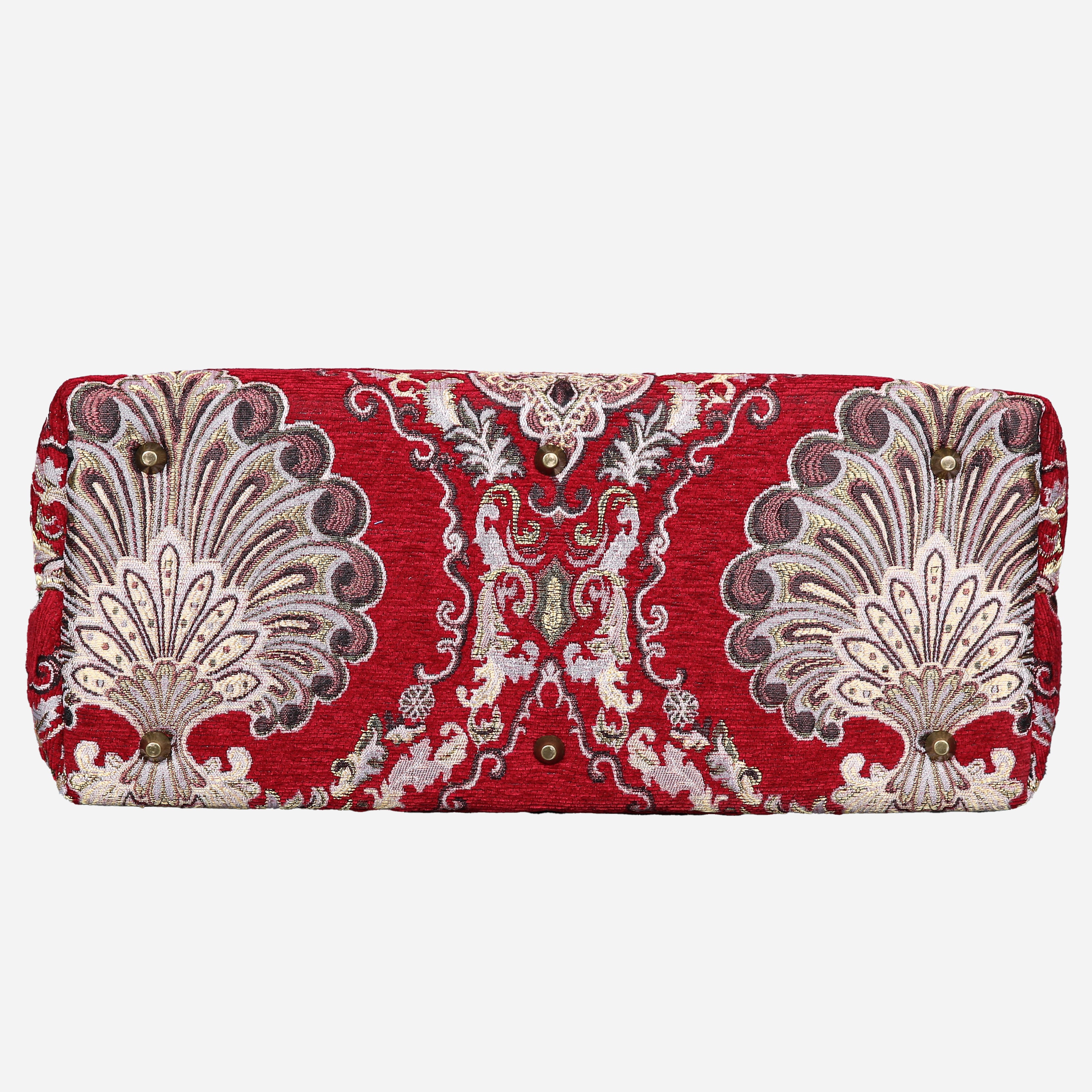 Nostalgia Red Mary Poppins Weekender carpet bag MCW Handmade bottom