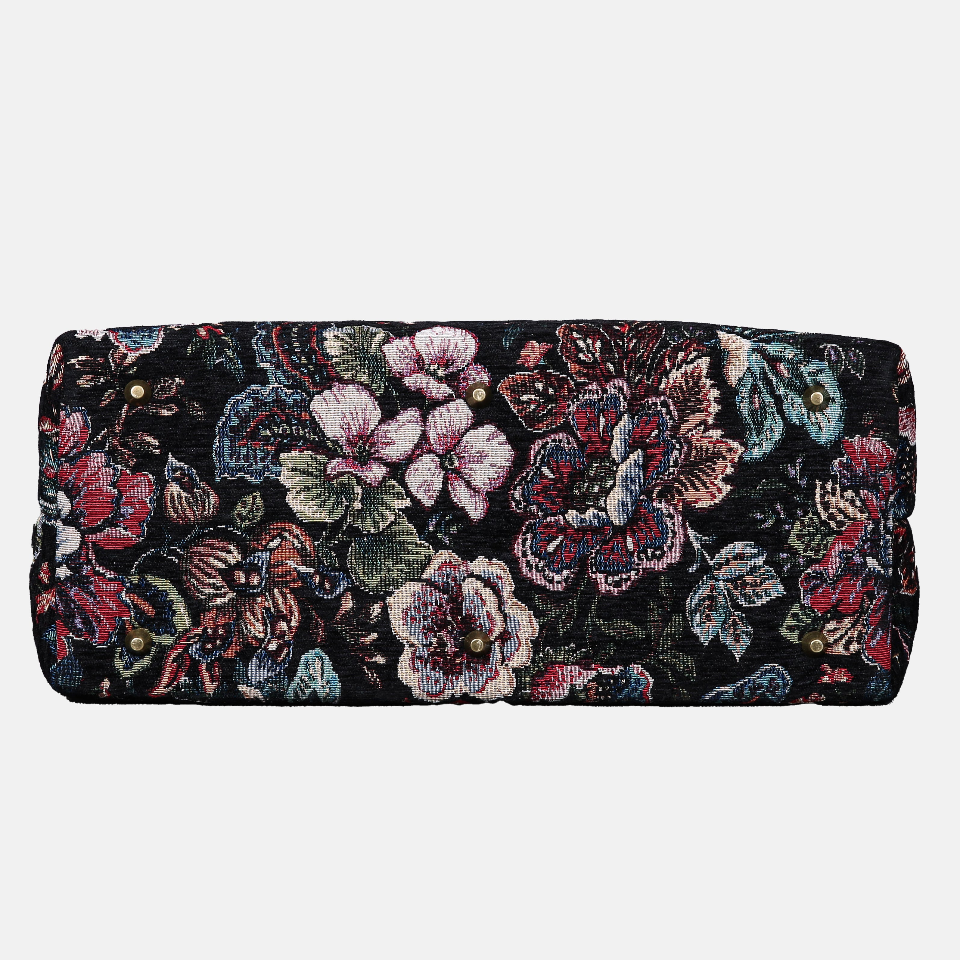 Rose Garden Black Mary Poppins Weekender carpet bag MCW Handmade-4