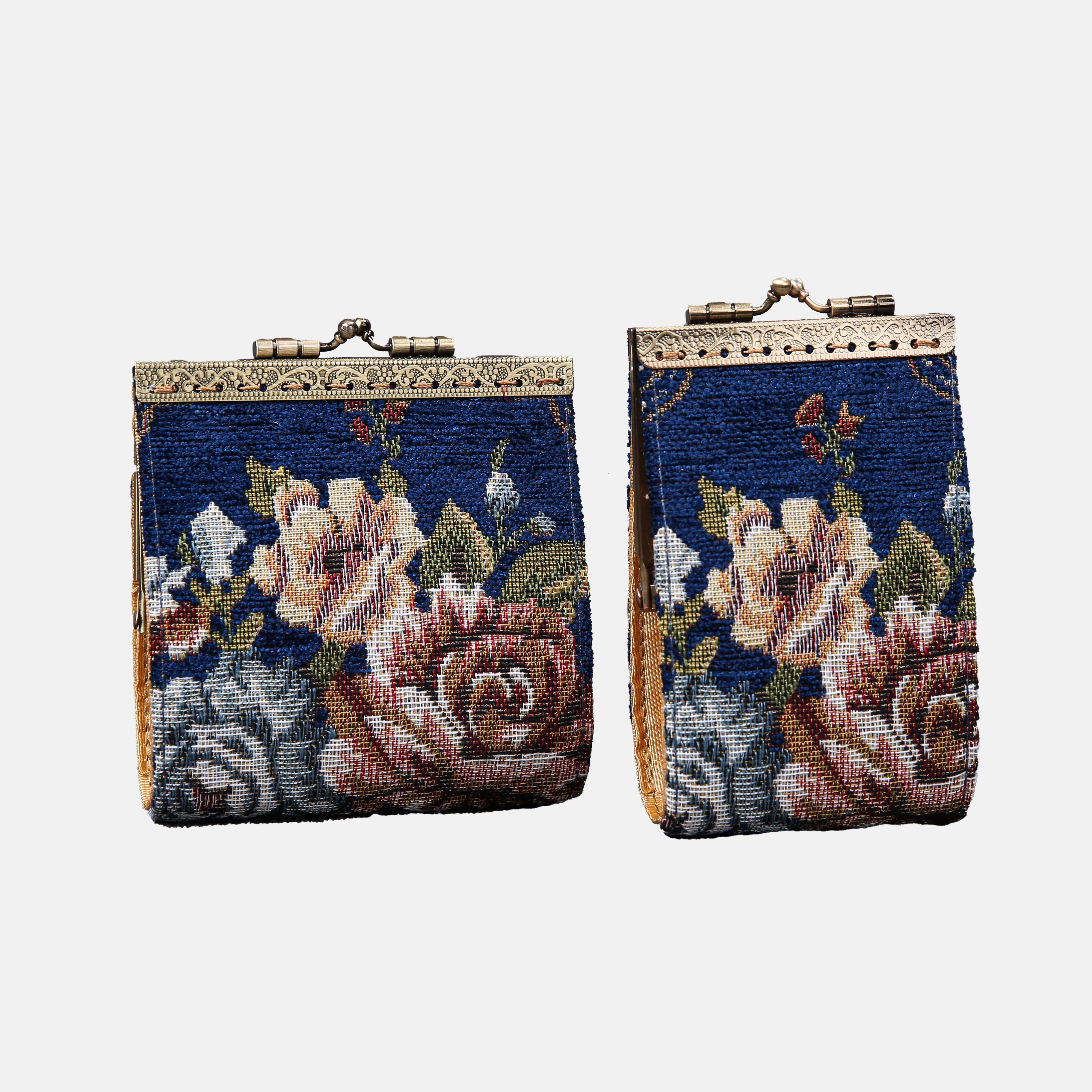 Floral Blue Card Wallet MCW Handmade