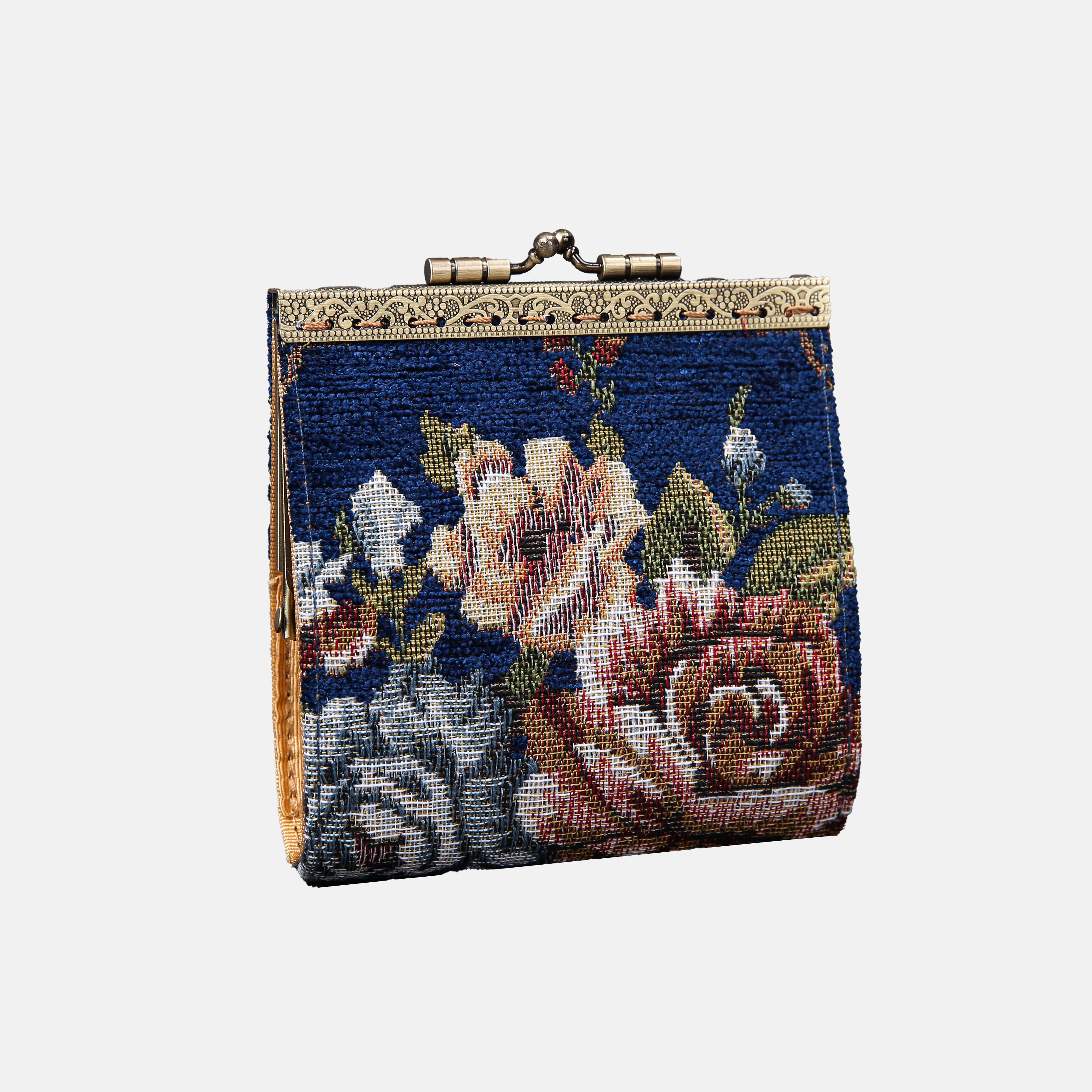 Floral Blue Card Wallet MCW Handmade-1
