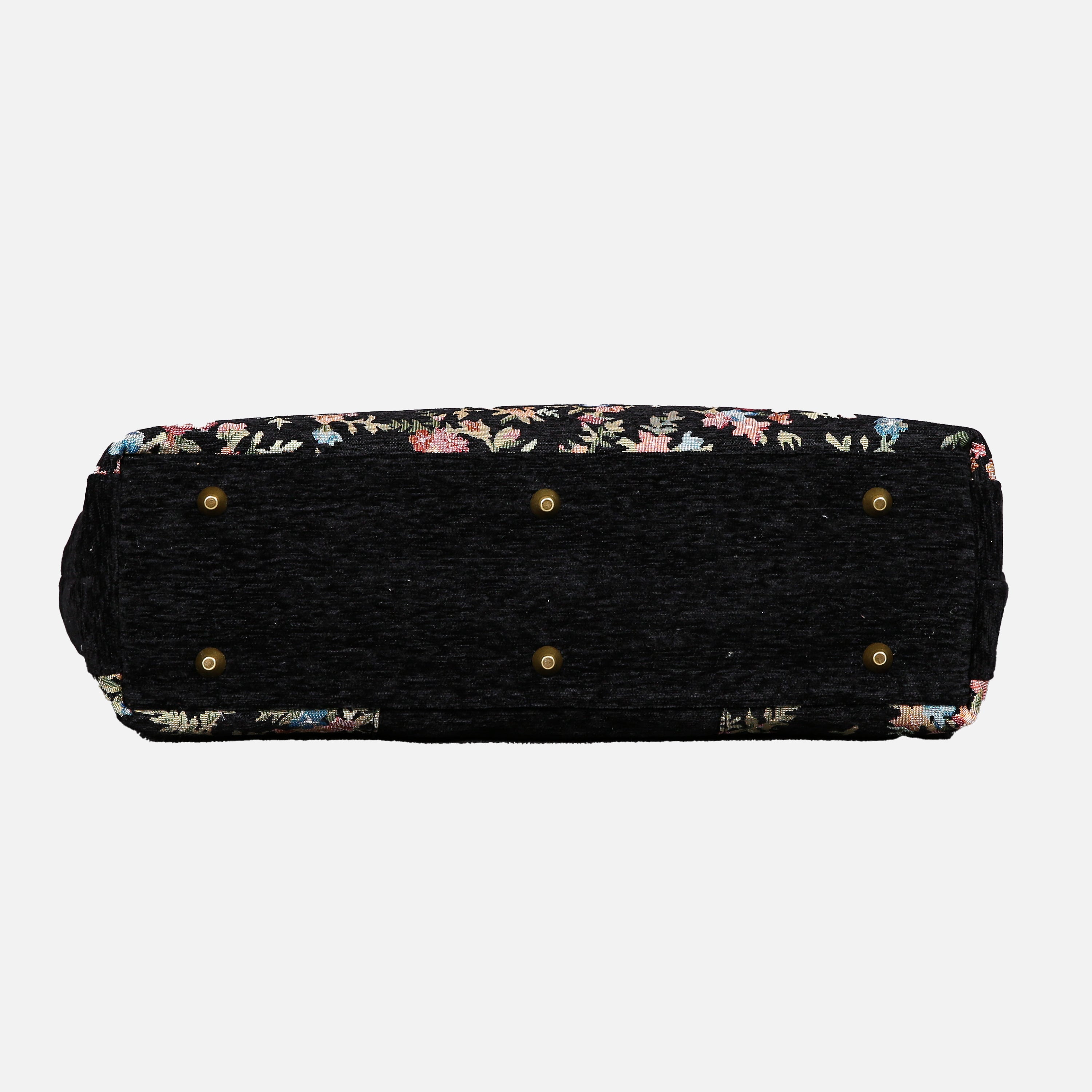 Spring Valley Black Laptop Work Bag carpet bag MCW Handmade-8