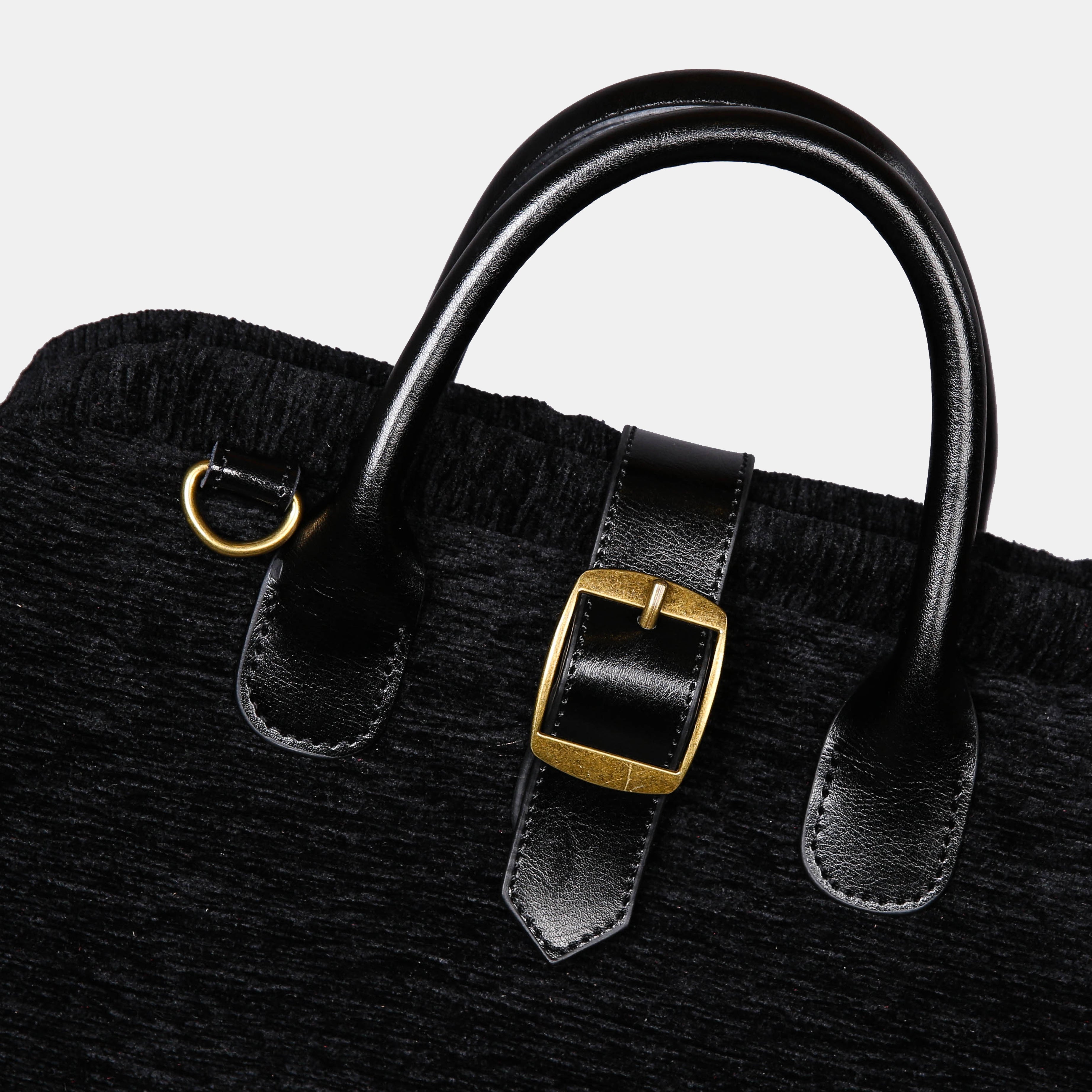 Solid Black Carpet Laptop Backpack MCW Handmade-5